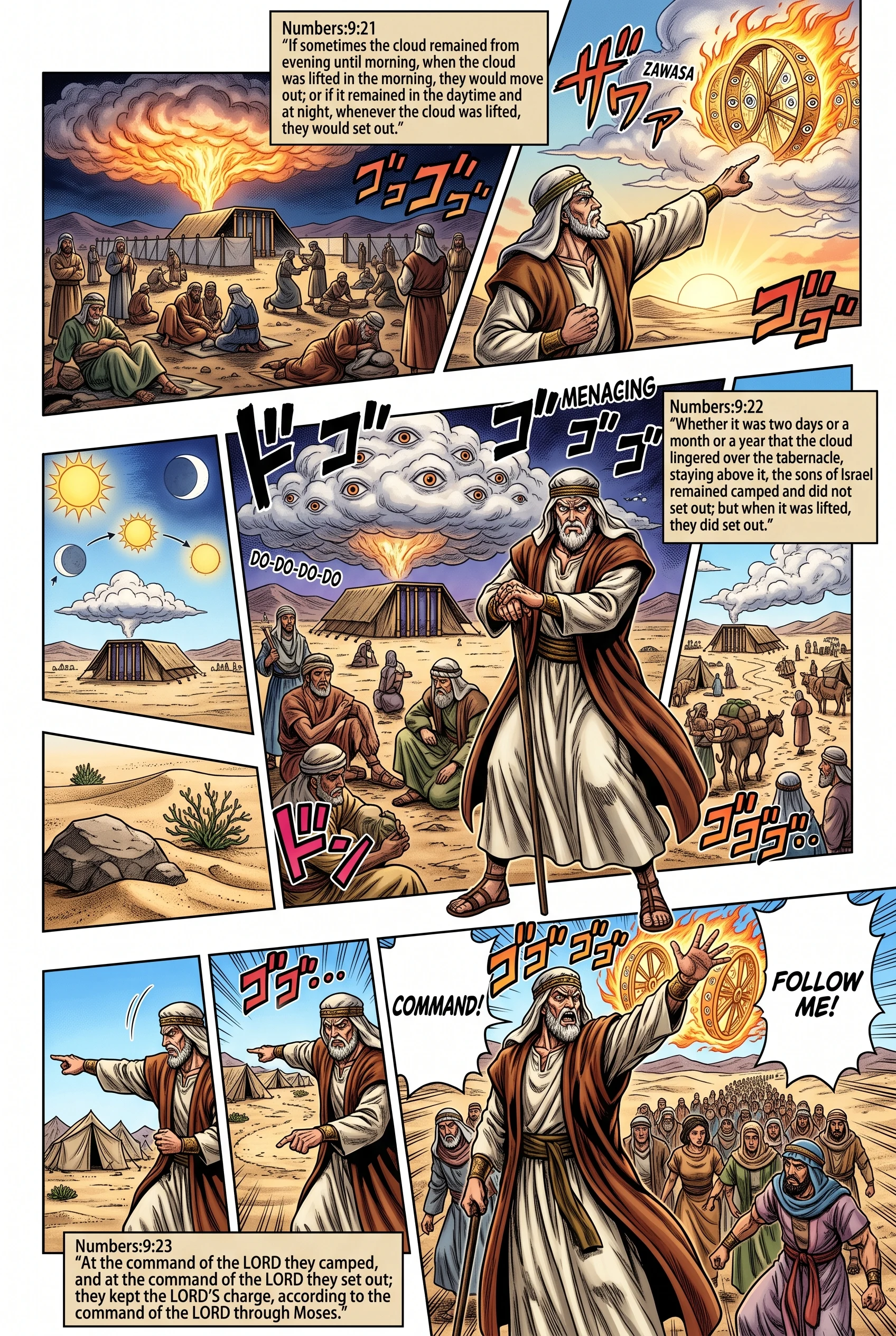 Numbers 9 illustration: Israel Journeys at the Lord's Command