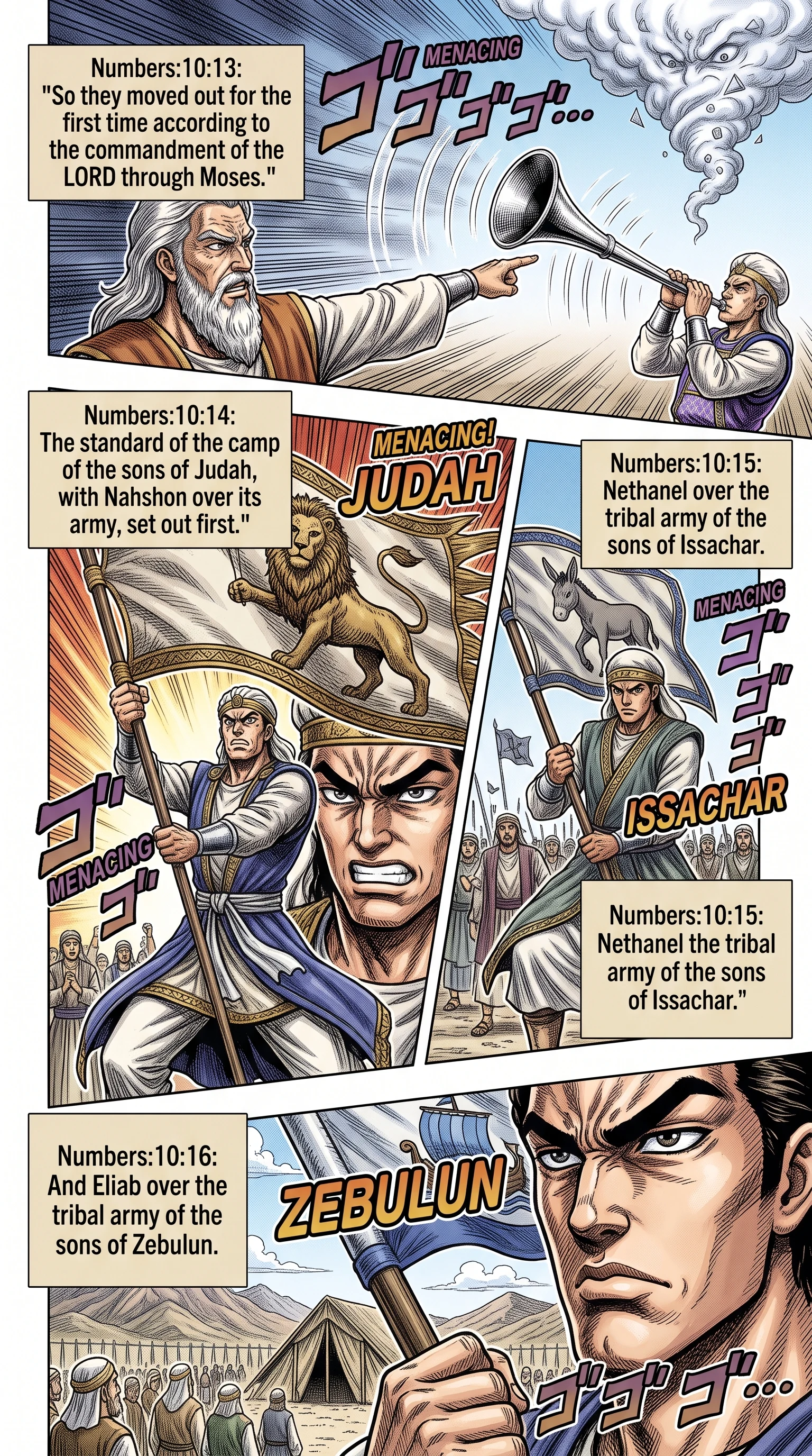 Numbers 10 illustration: Camp of Judah Leads the Departure