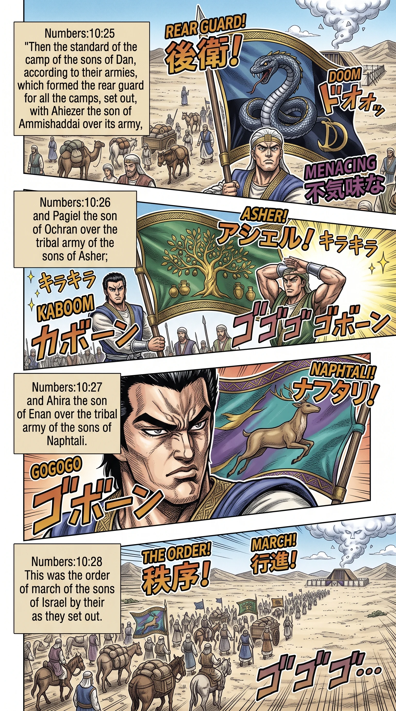 Numbers 10 illustration: Camp of Dan Forms Rear Guard