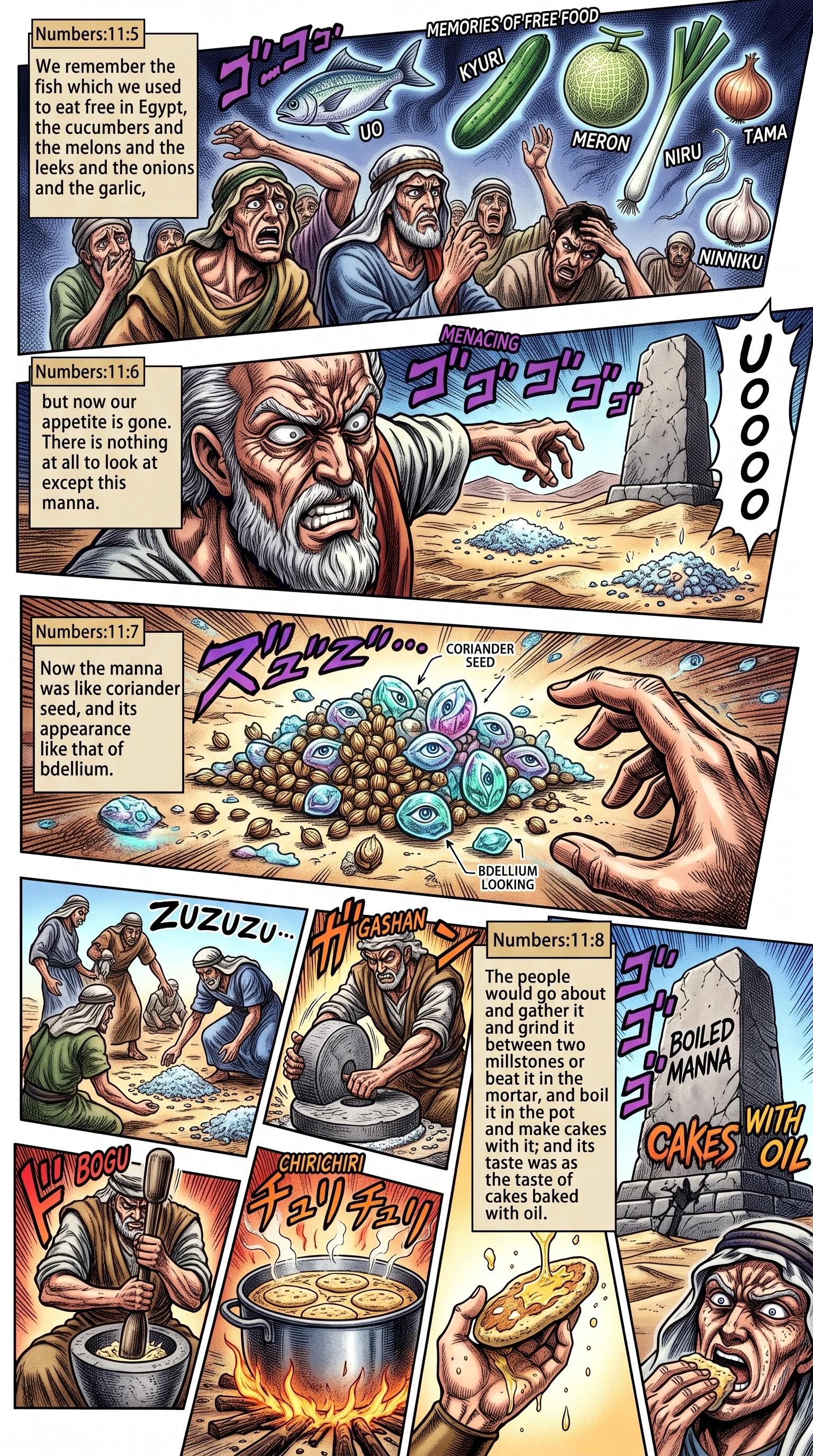 Numbers 11 illustration: The People Crave Meat over Manna