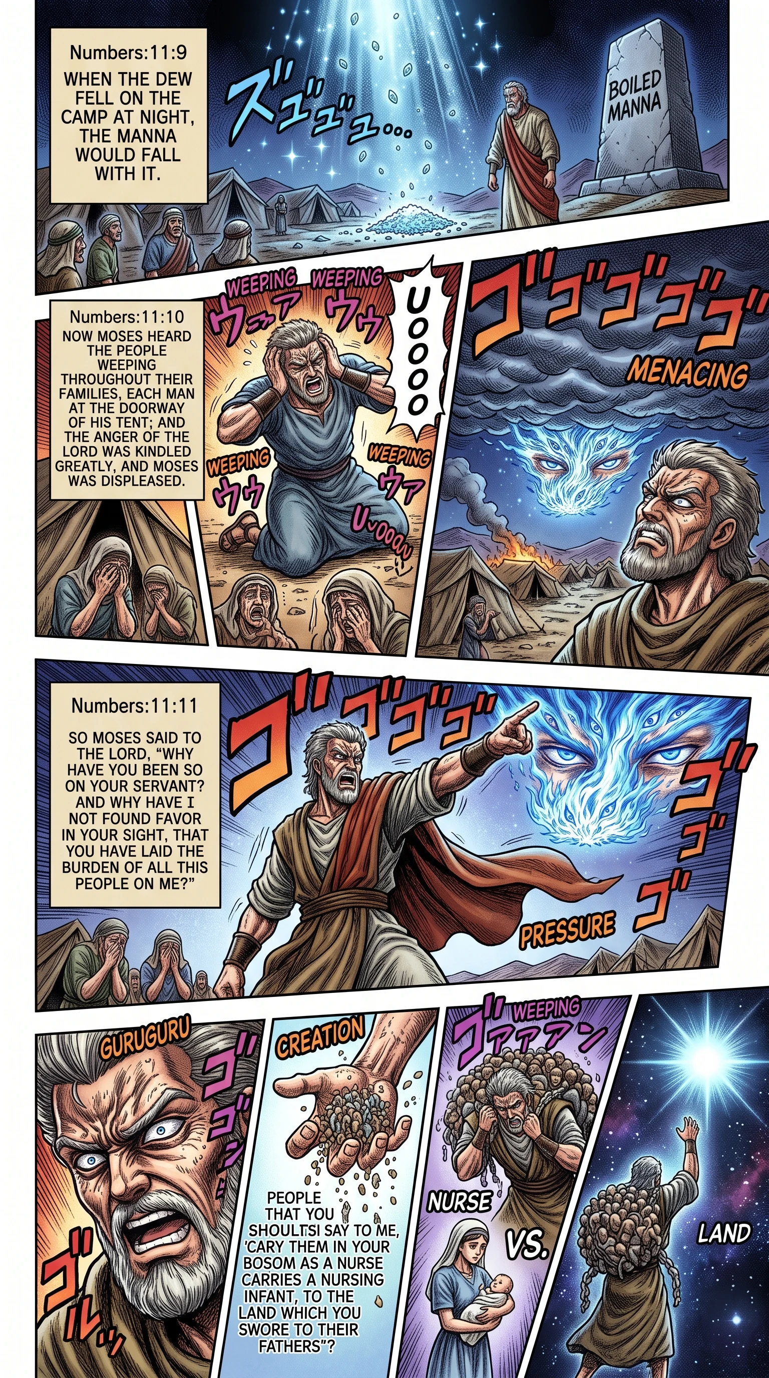 Numbers 11 illustration: Moses Laments the Burden of Israel