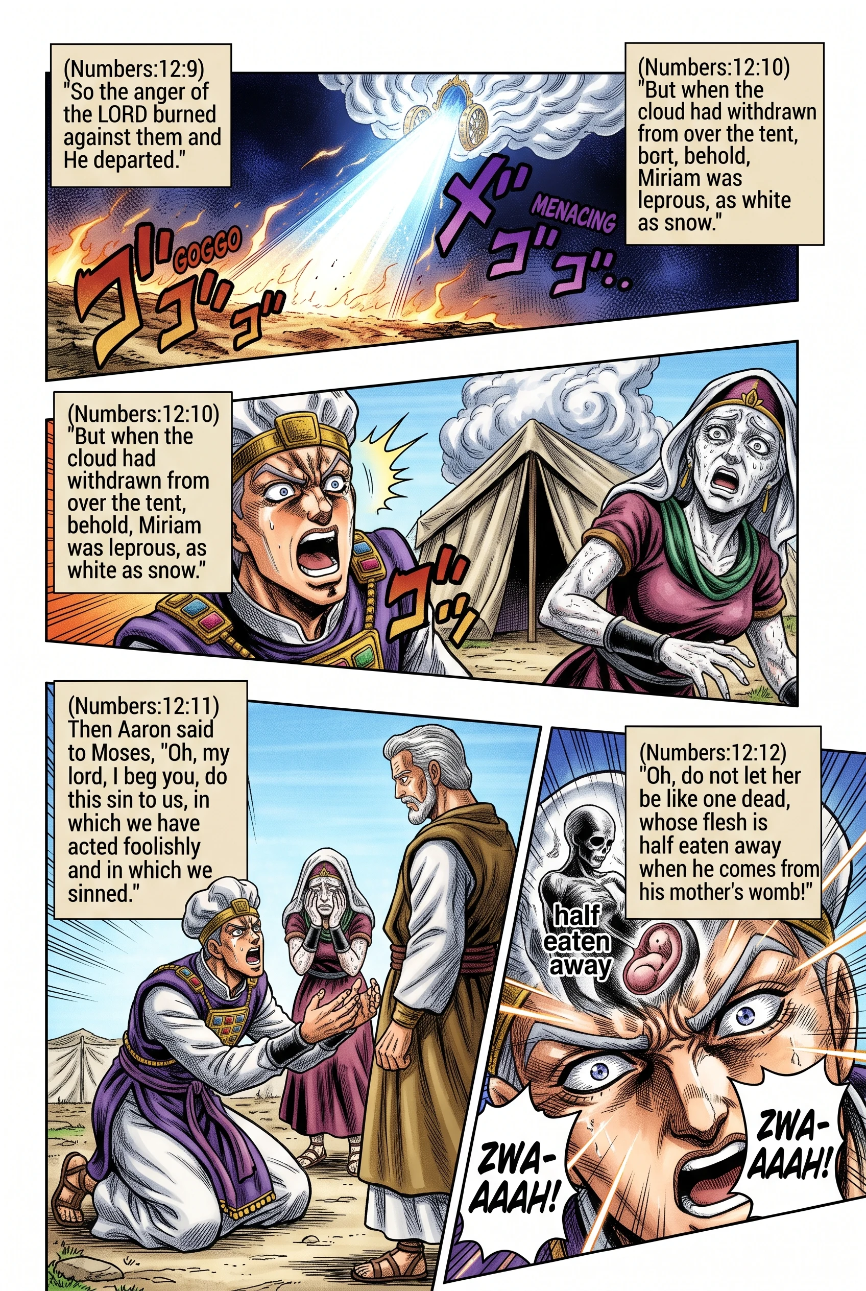 Numbers 12 illustration: Miriam Stricken with White Leprosy