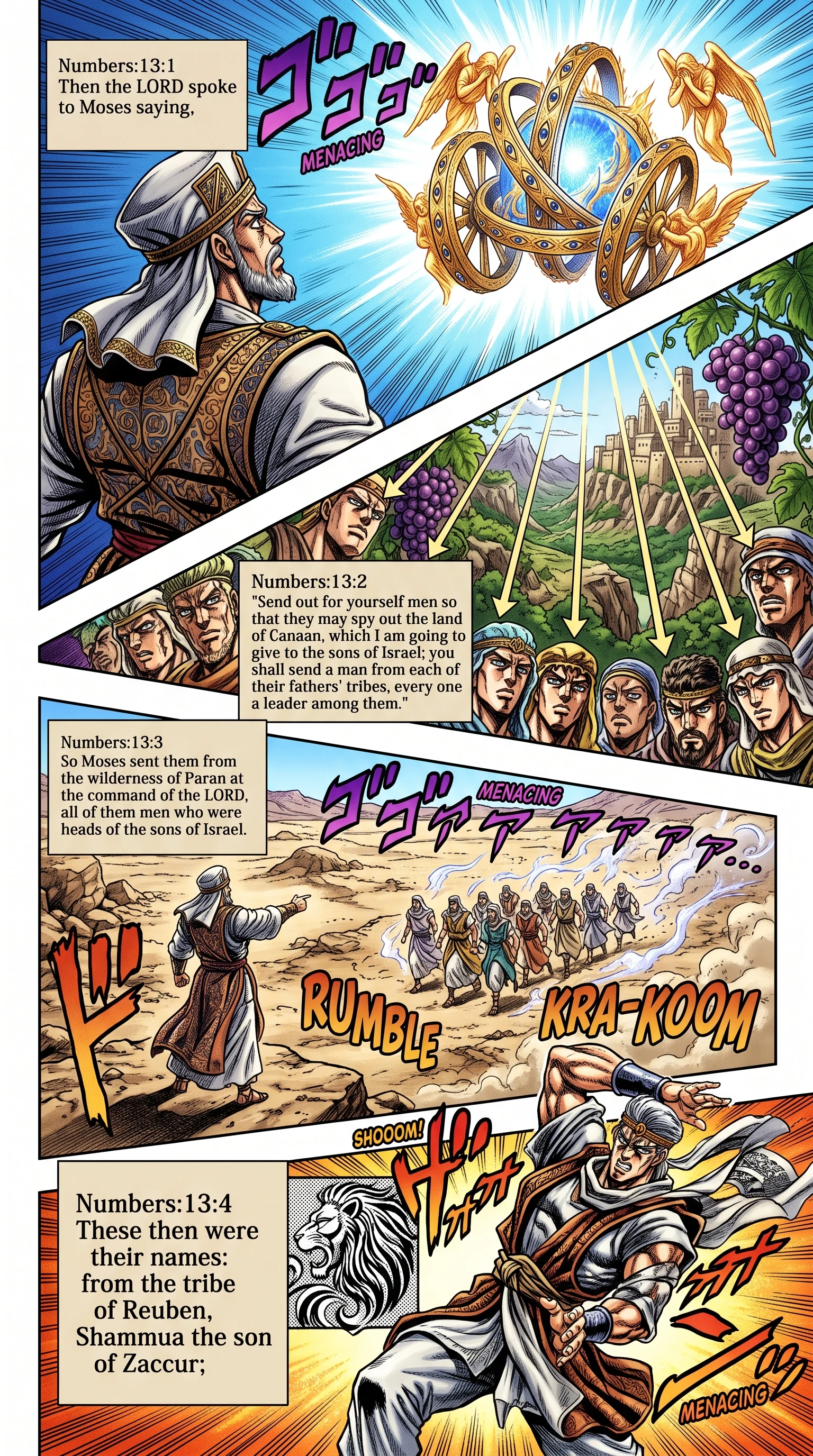 Numbers 13 illustration: Leaders Commissioned to Spy Out Canaan