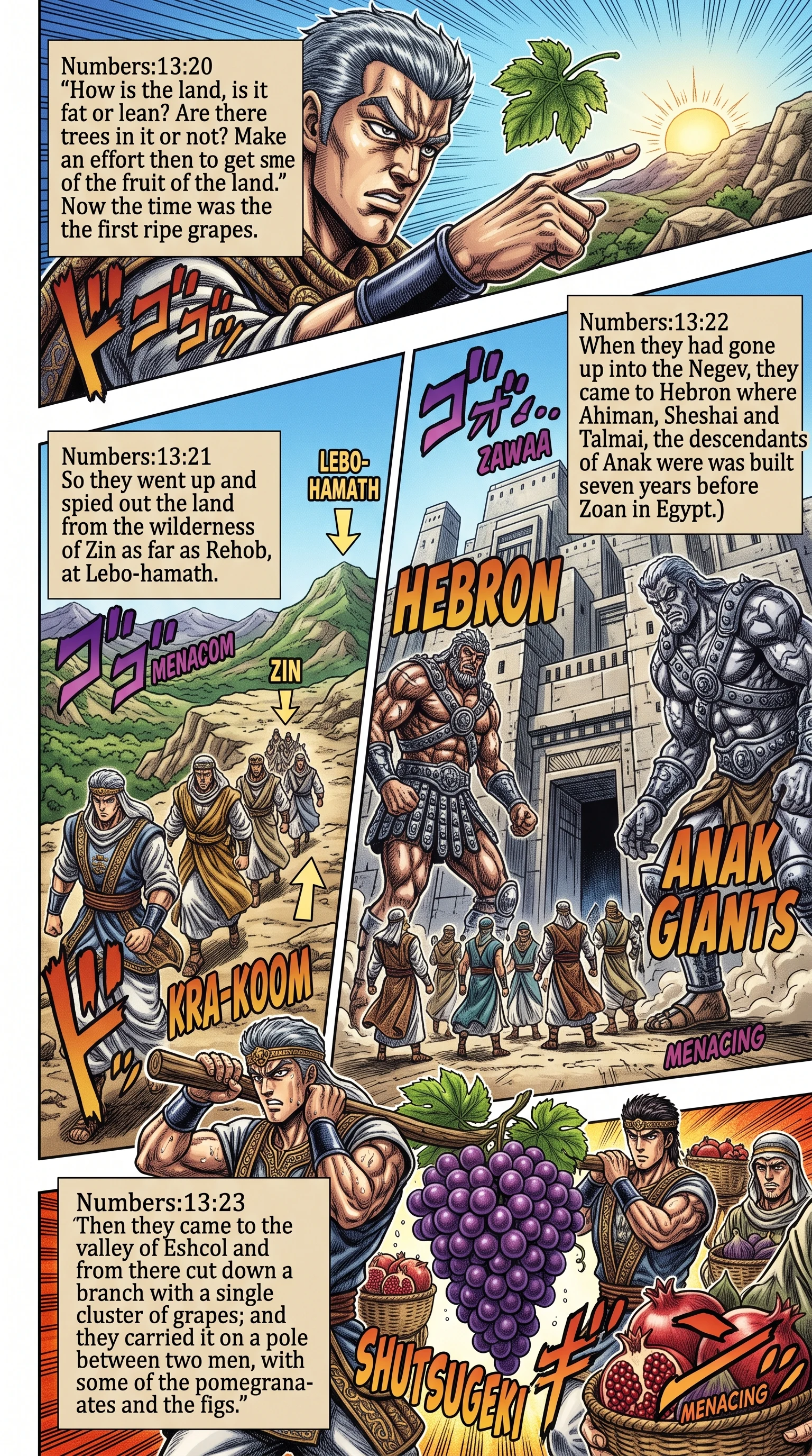Numbers 13 illustration: Spies Scout the Land and Hebron