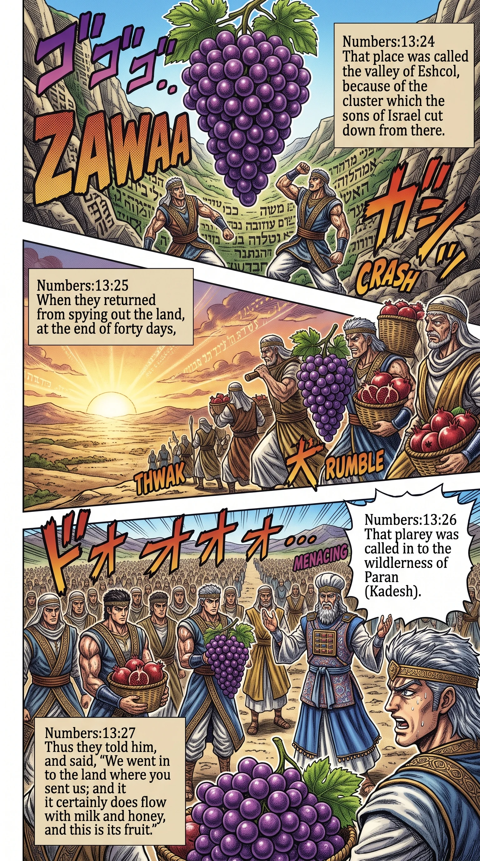 Numbers 13 illustration: Spies Return with Fruit to Kadesh