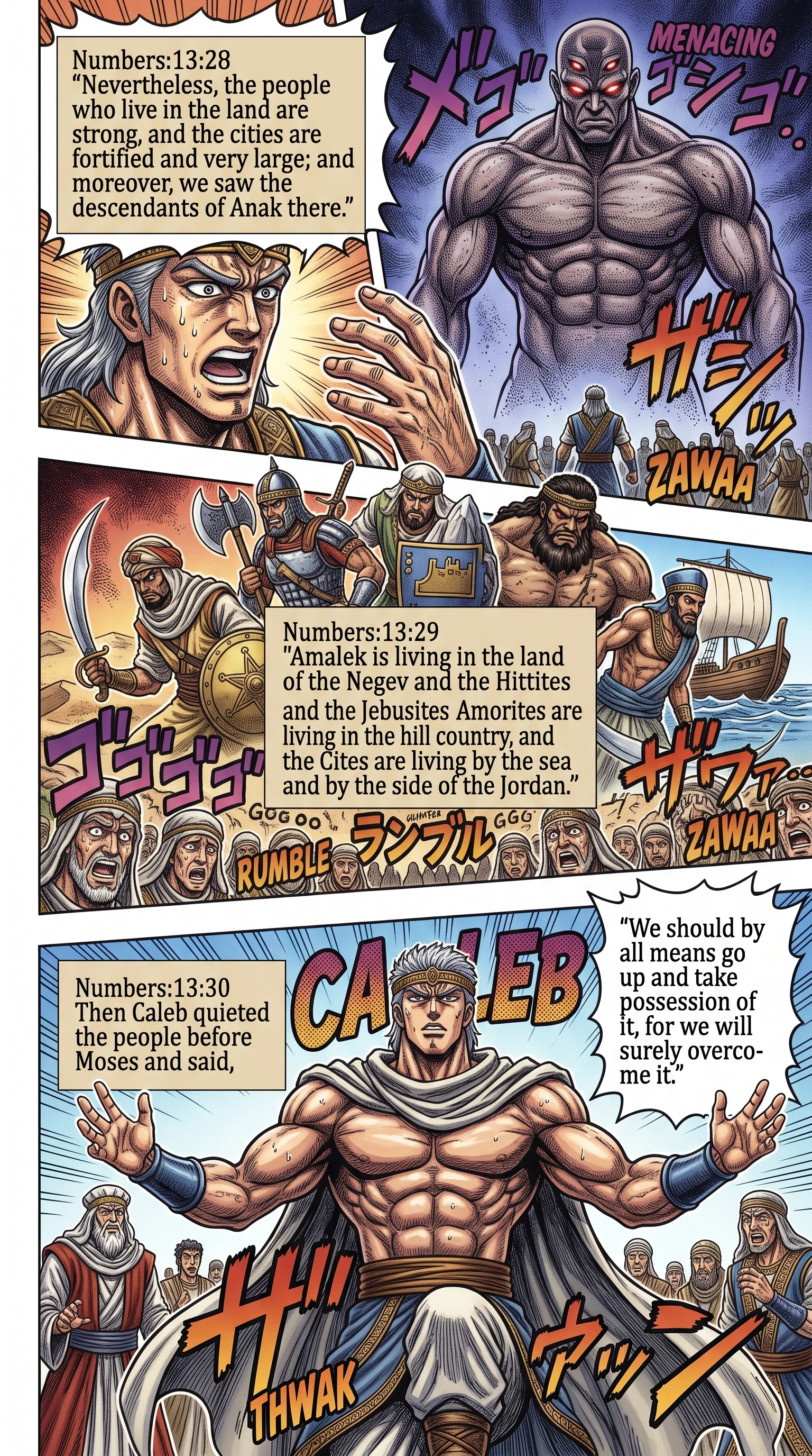 Numbers 13 illustration: Caleb Urges Israel to Take Possession