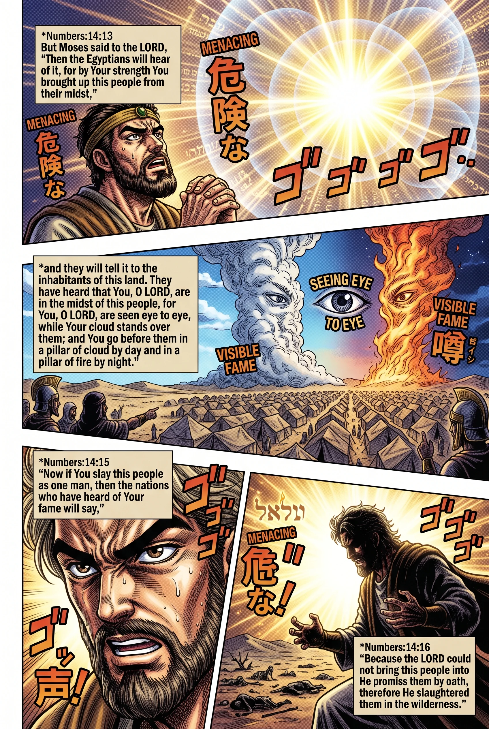 Numbers 14 illustration: Moses Intercedes for the Lord's Honor