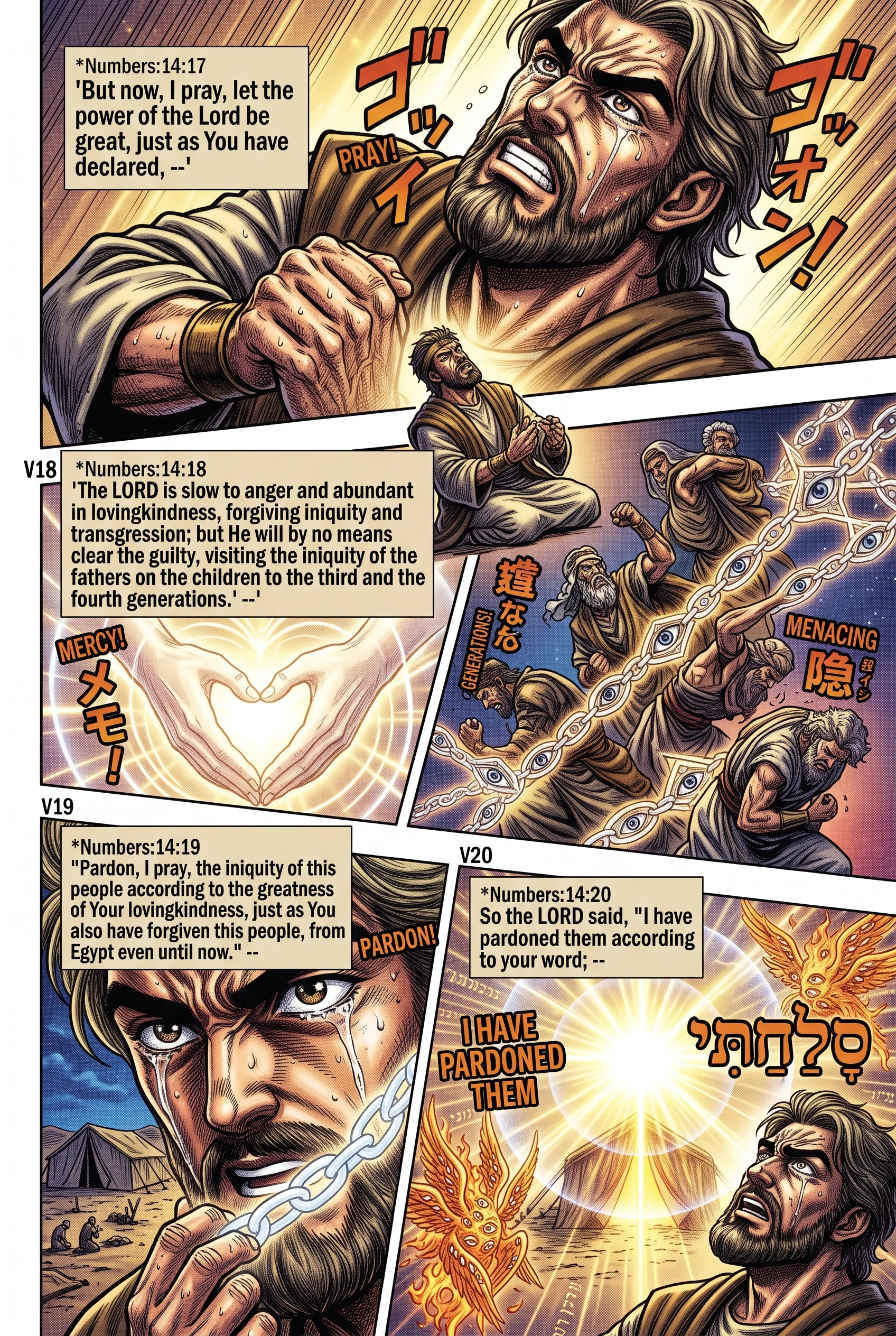 Numbers 14 illustration: Moses Pleads for Pardon and Mercy
