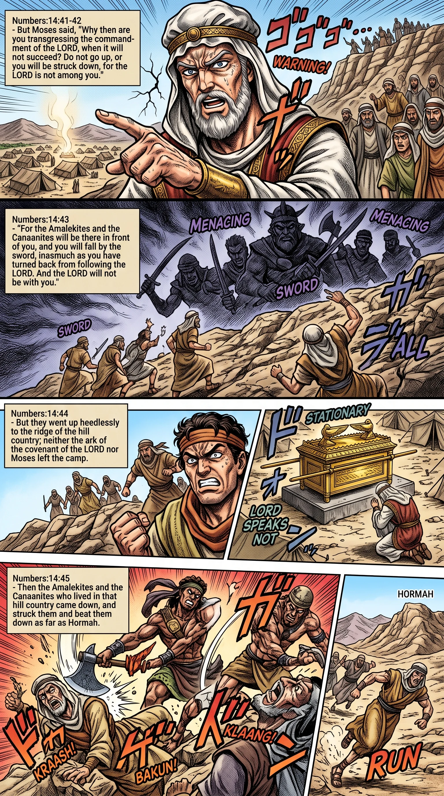 Numbers 14 illustration: Israel Presumptuously Attacks and Is Defeated