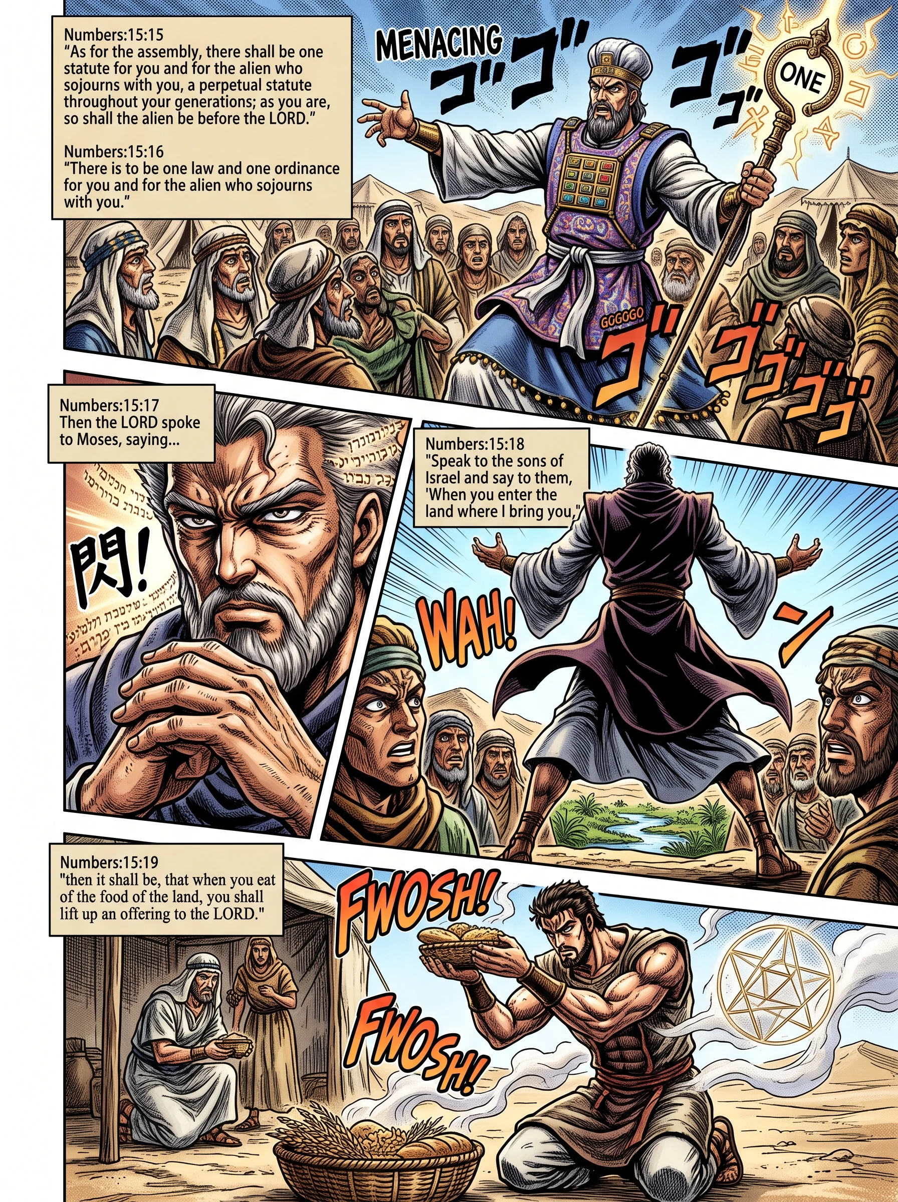 Numbers 15 illustration: One Statute and Offerings of Food