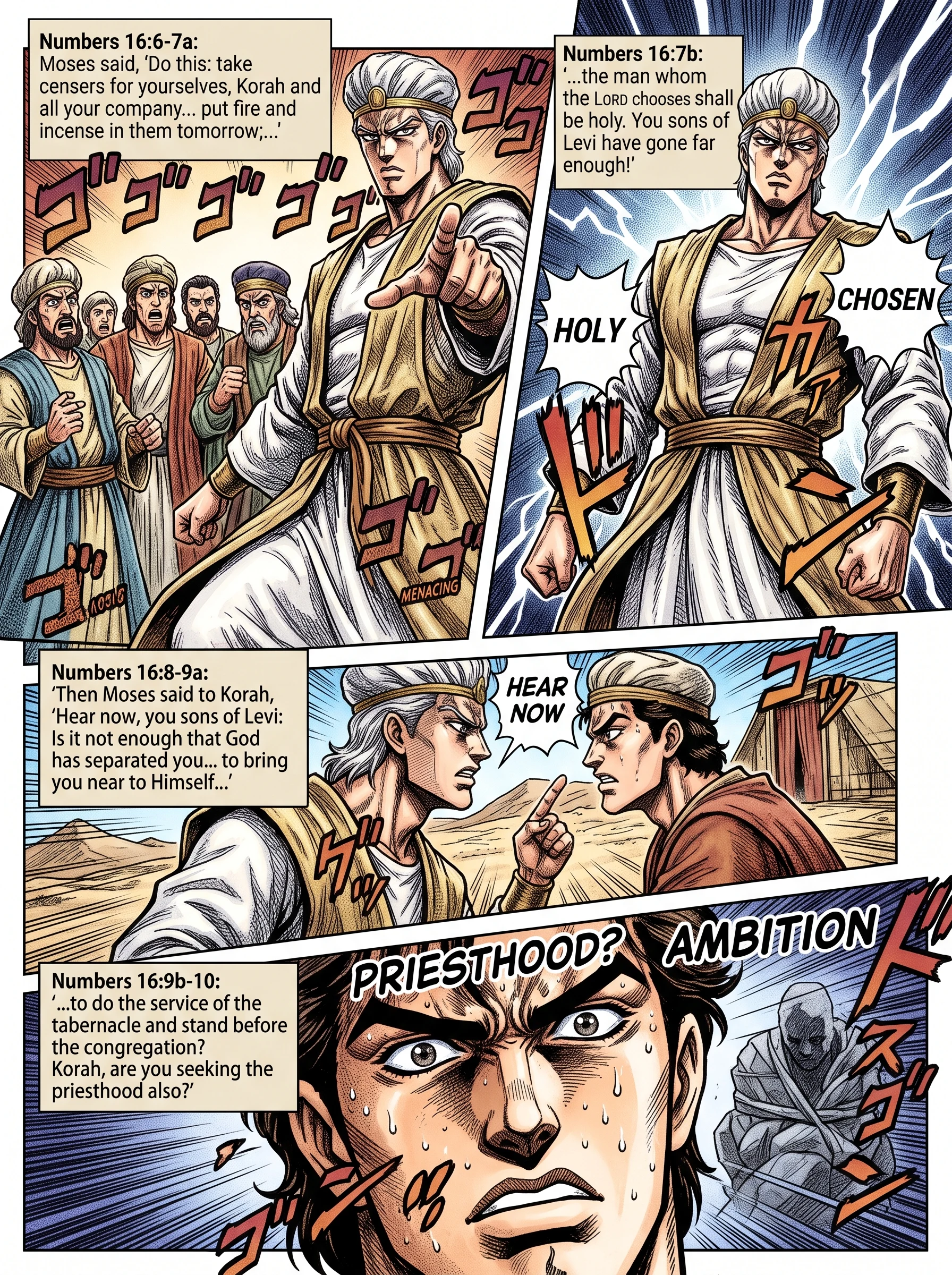 Numbers 16 illustration: Moses Rebukes the Ambitious Levites