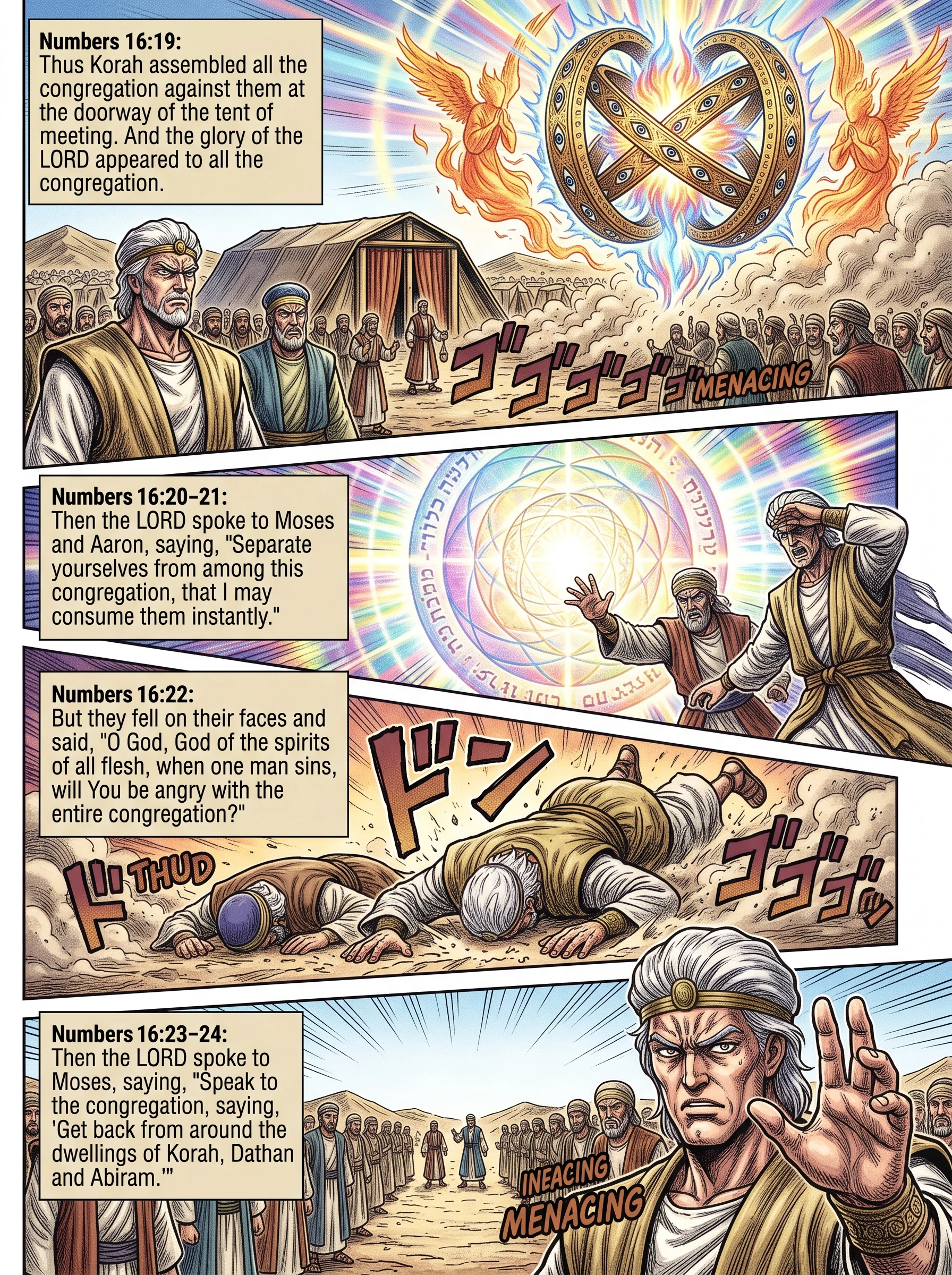 Numbers 16 illustration: Moses and Aaron Intercede for Congregation