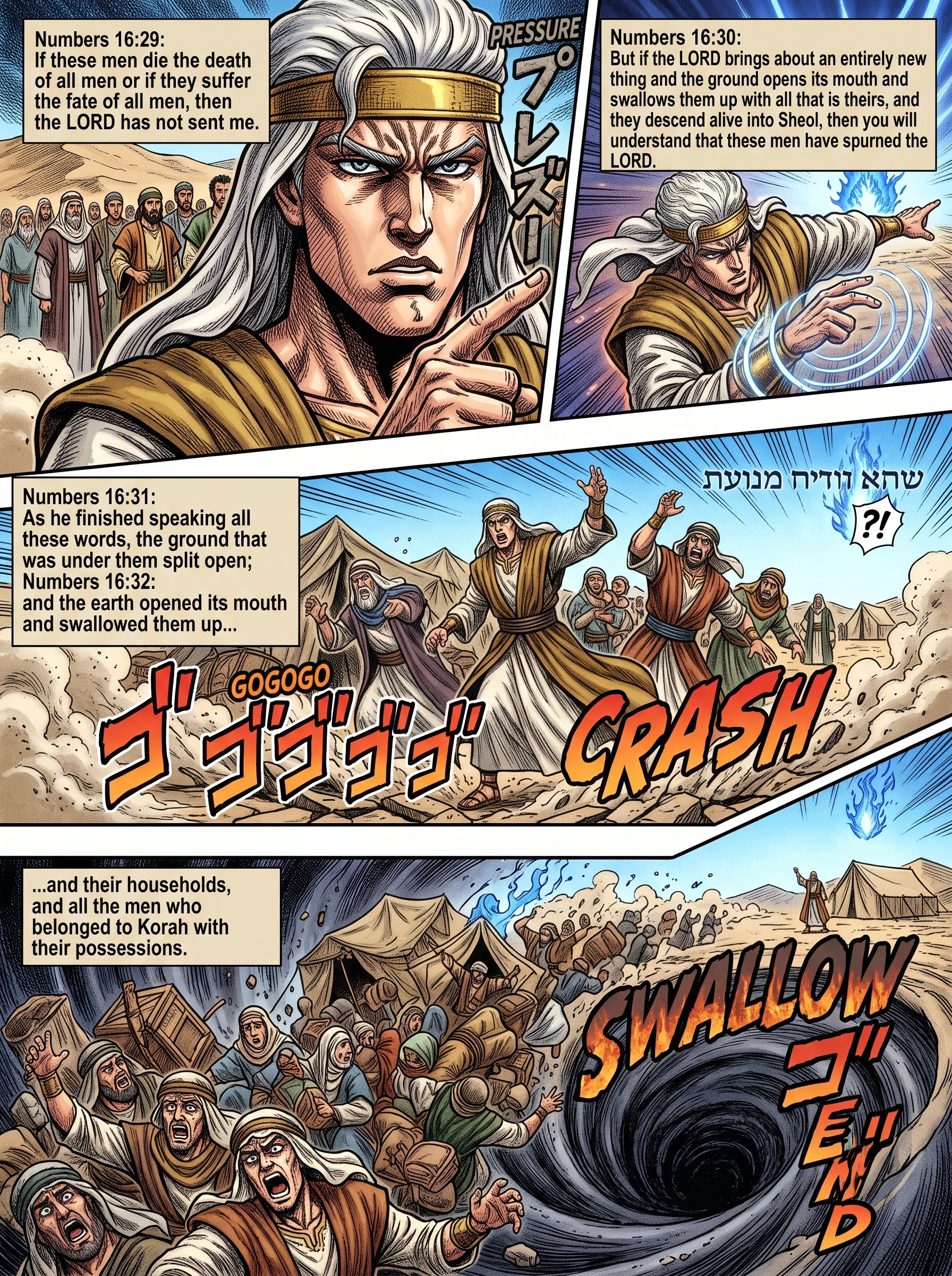 Numbers 16 illustration: The Earth Opens to Swallow Rebels