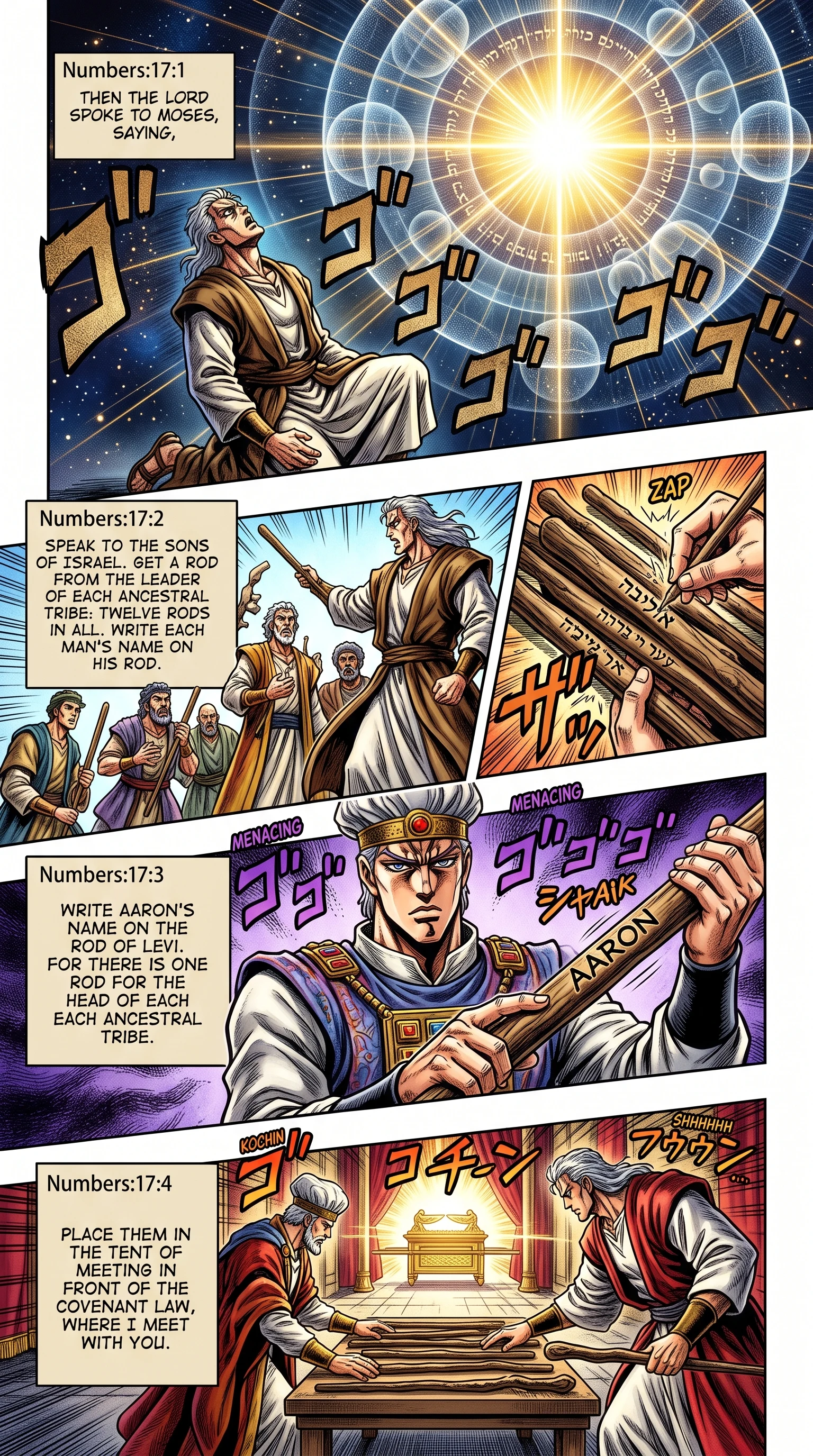 Numbers 17 illustration: Twelve Rods Placed Before the Testimony