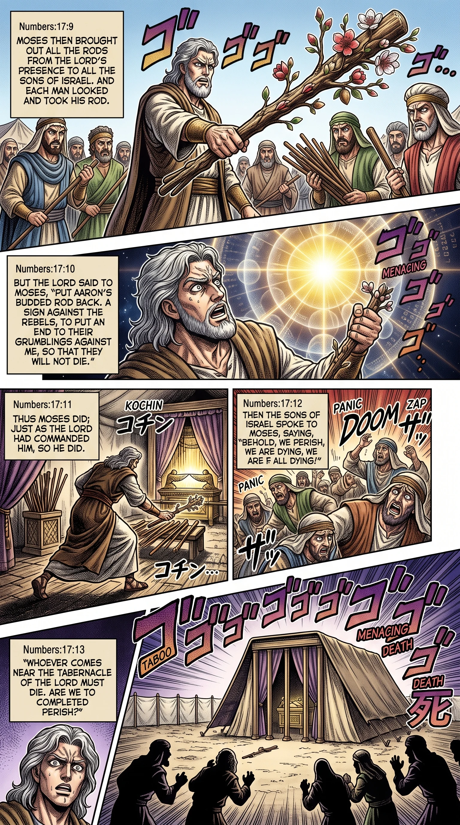 Numbers 17 illustration: Aaron's Rod Kept as a Sign