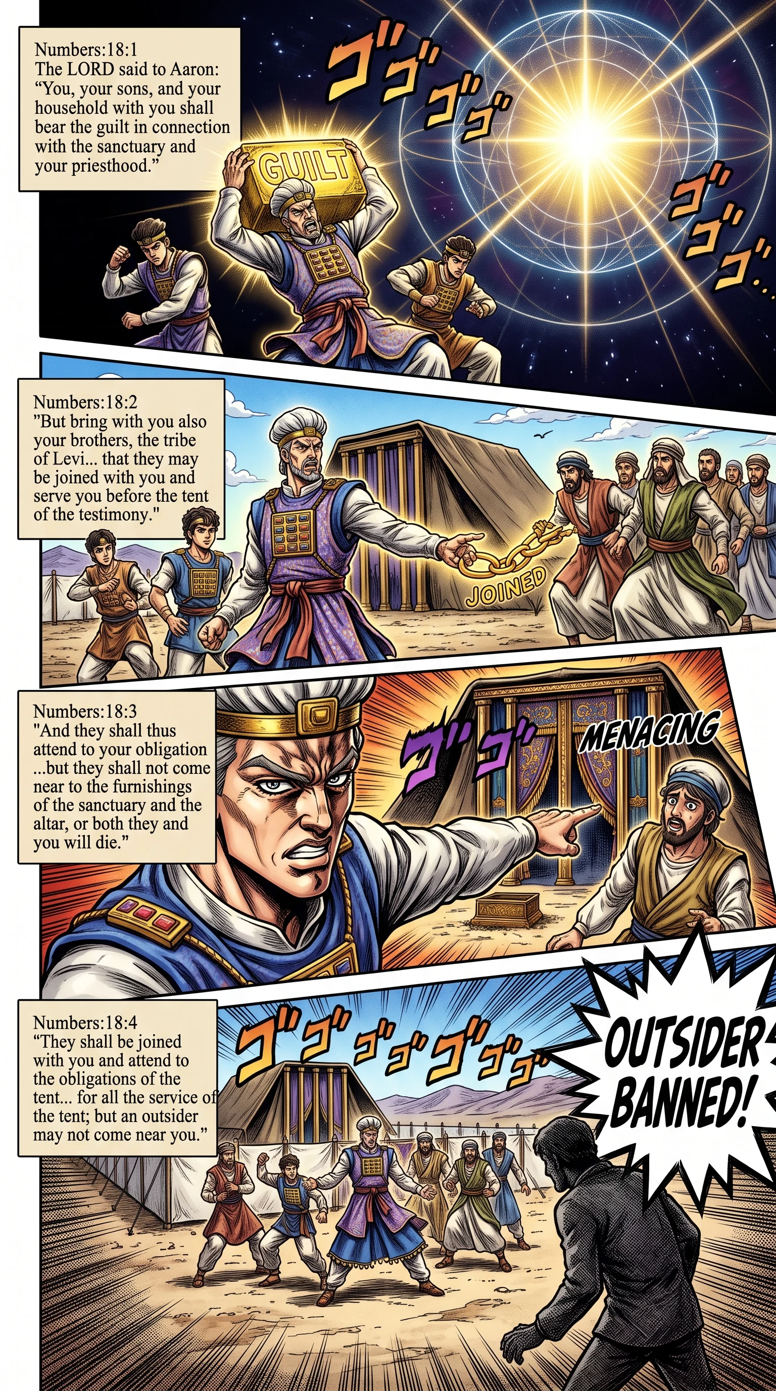 Numbers 18 illustration: Priests and Levites Appointed to Sanctuary