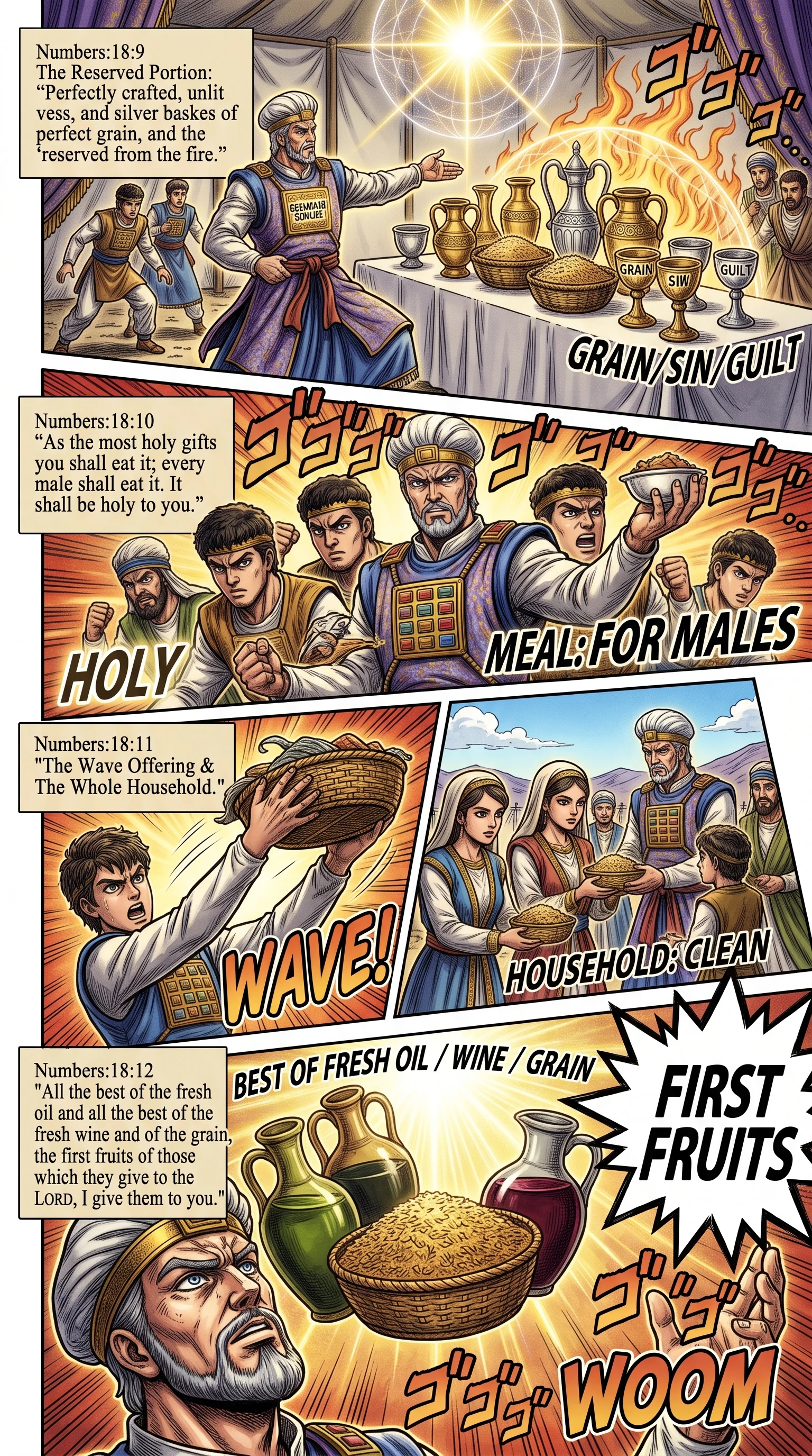 Numbers 18 illustration: Holy Offerings Allotted to the Priests