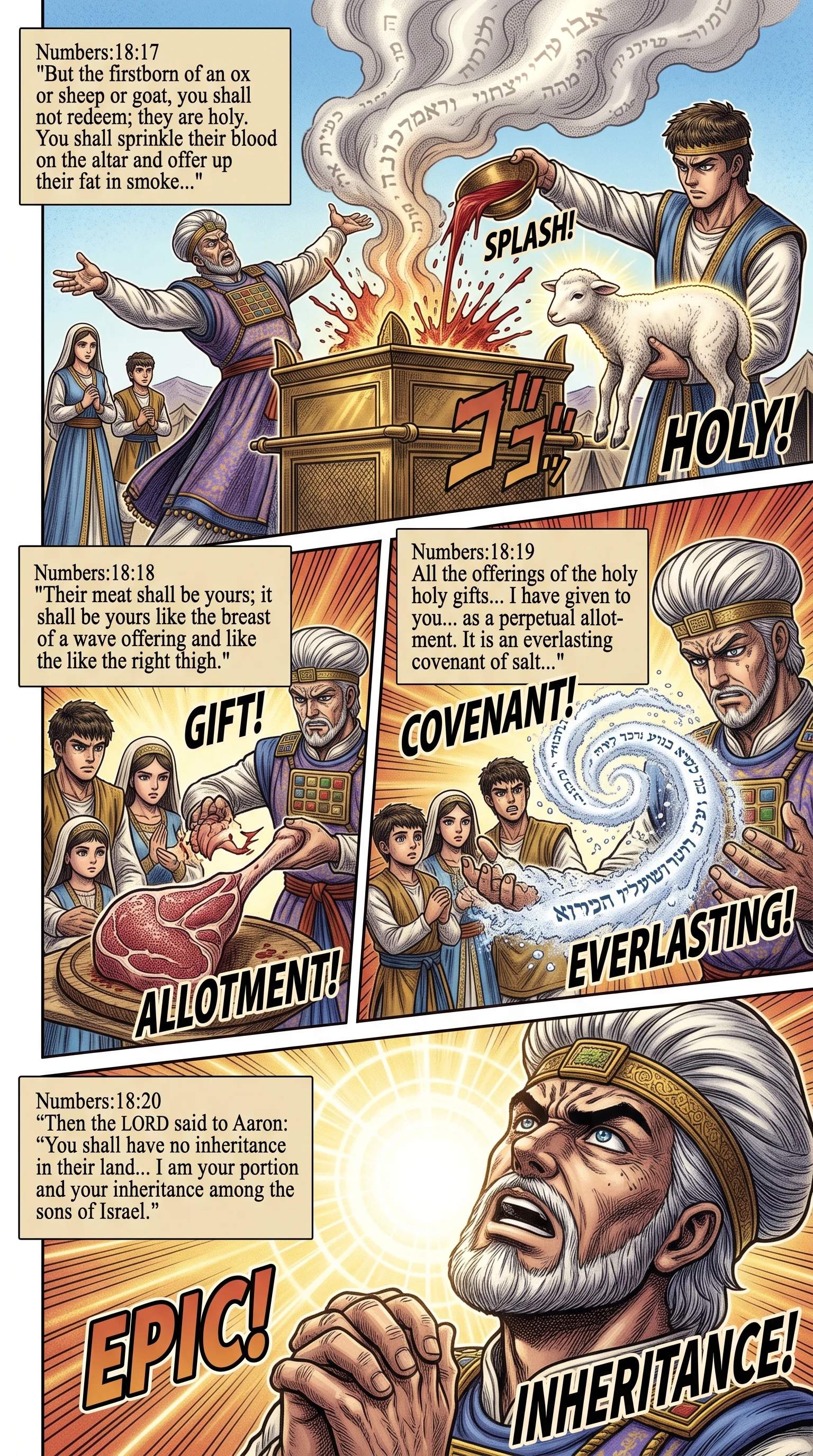 Numbers 18 illustration: Firstborn Sacrifices and Aaron's Divine Portion