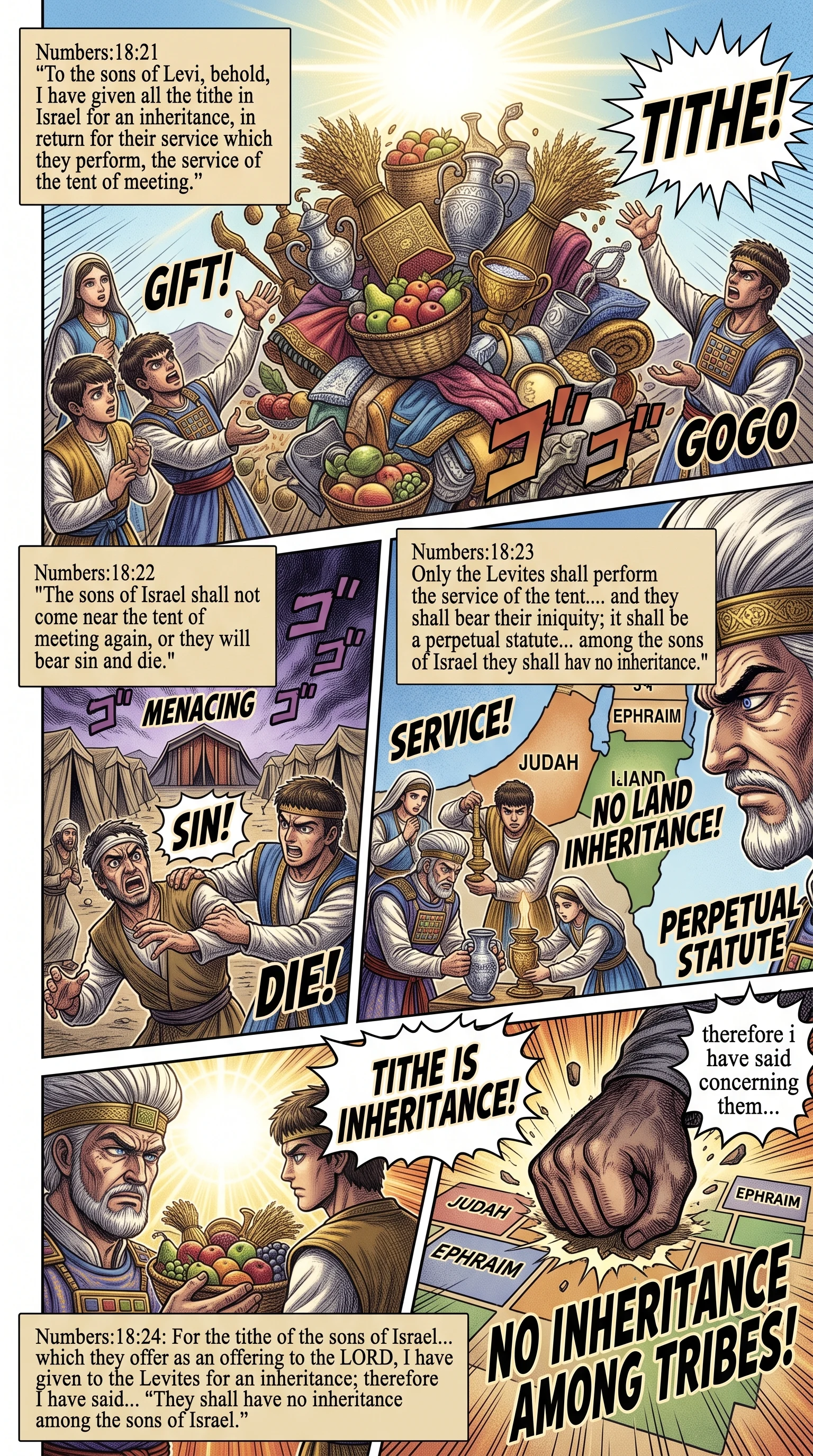 Numbers 18 illustration: Tithes in Israel Given to Levites