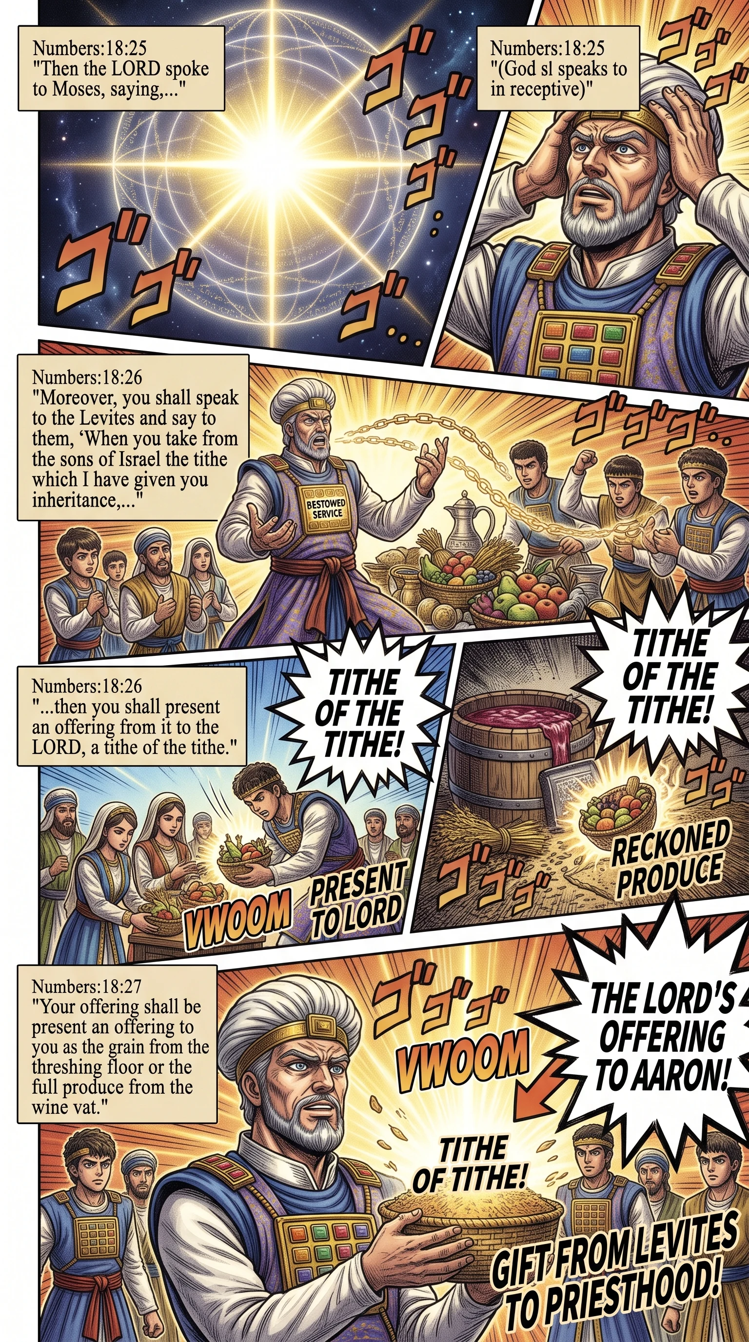 Numbers 18 illustration: Levites Present a Tithe of Tithes