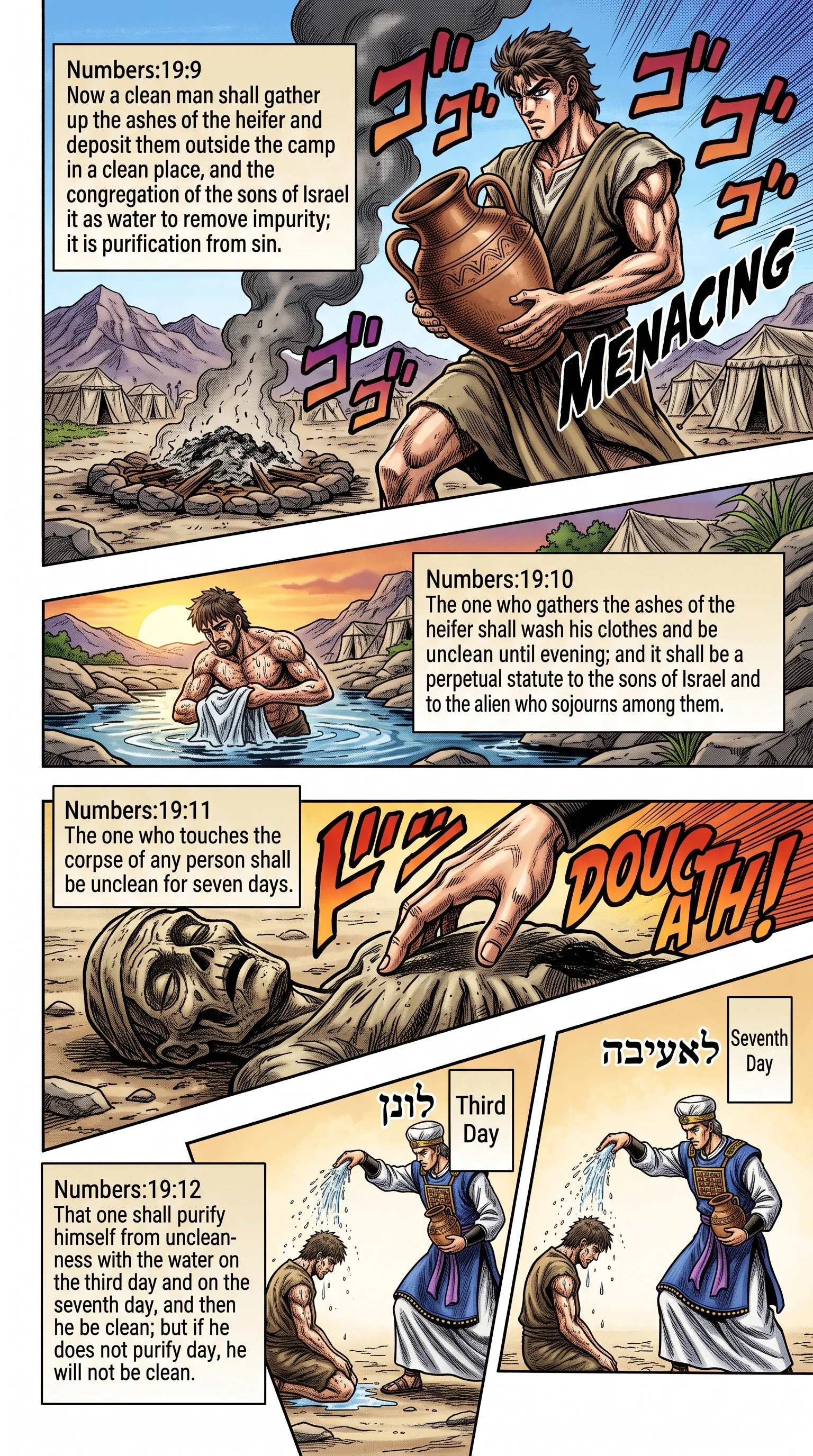 Numbers 19 illustration: Ashes Kept for Water of Purification