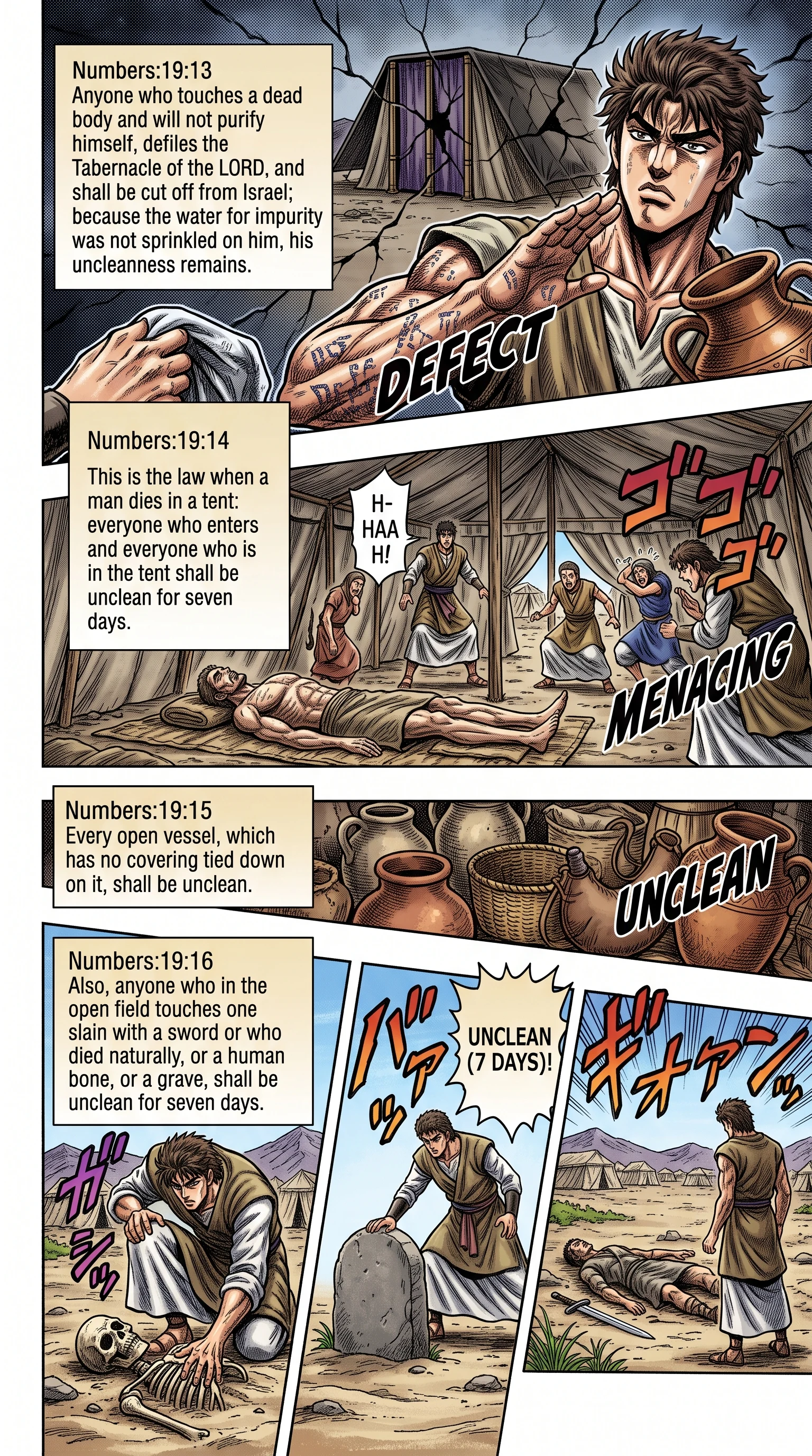 Numbers 19 illustration: Uncleanness Caused by a Human Corpse