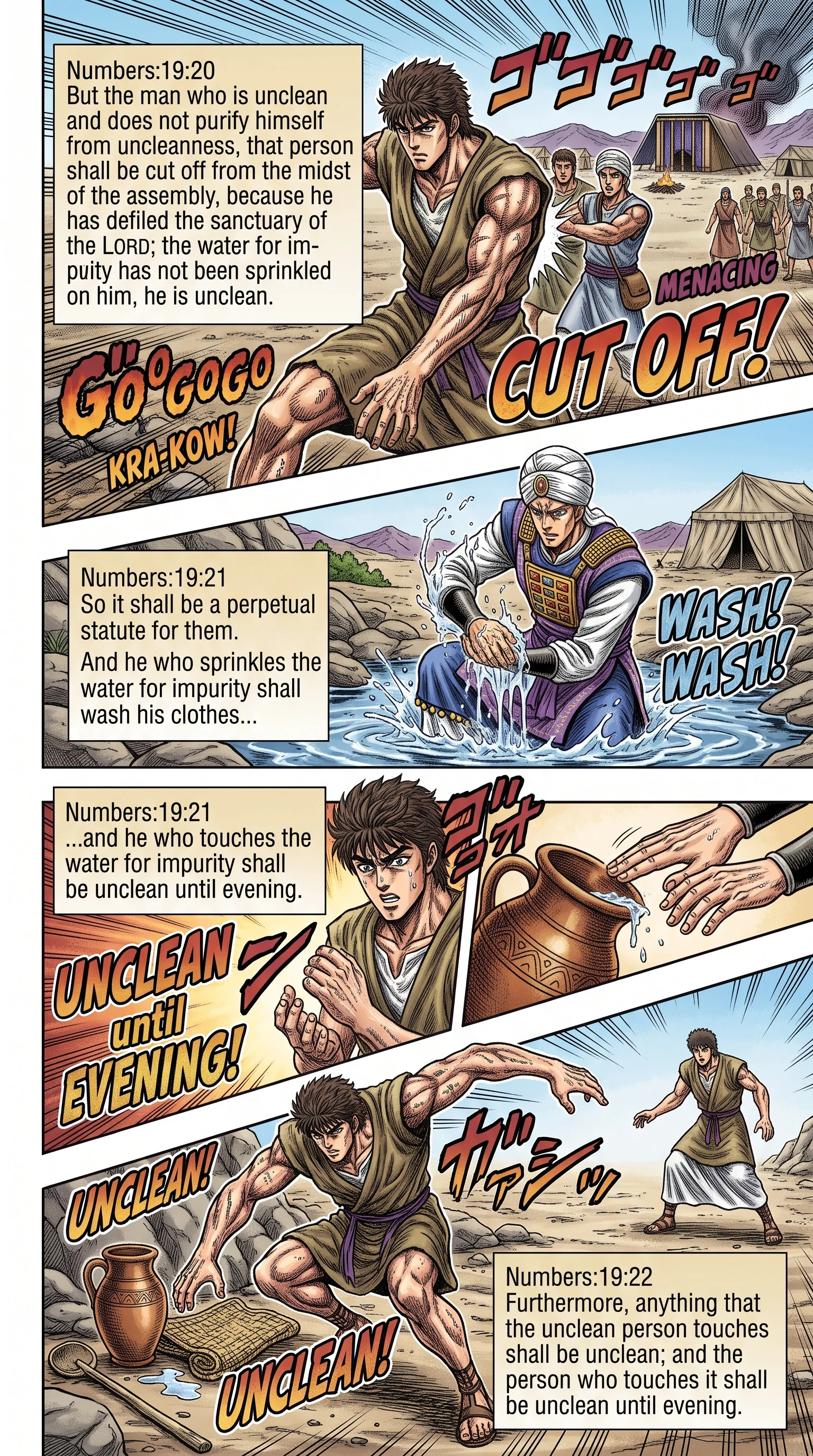 Numbers 19 illustration: Penalties for Neglecting the Purification Water