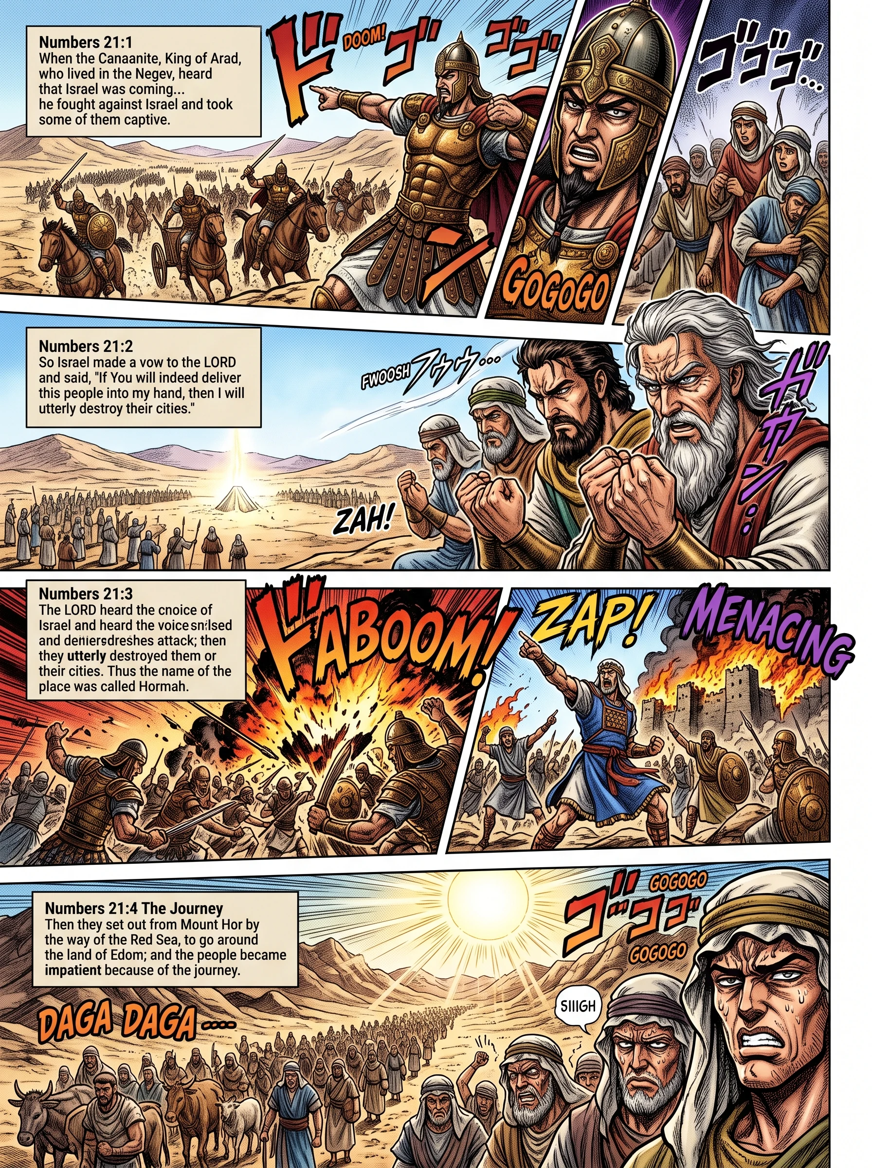 Numbers 21 illustration: Victory at Hormah and Journey Around Edom