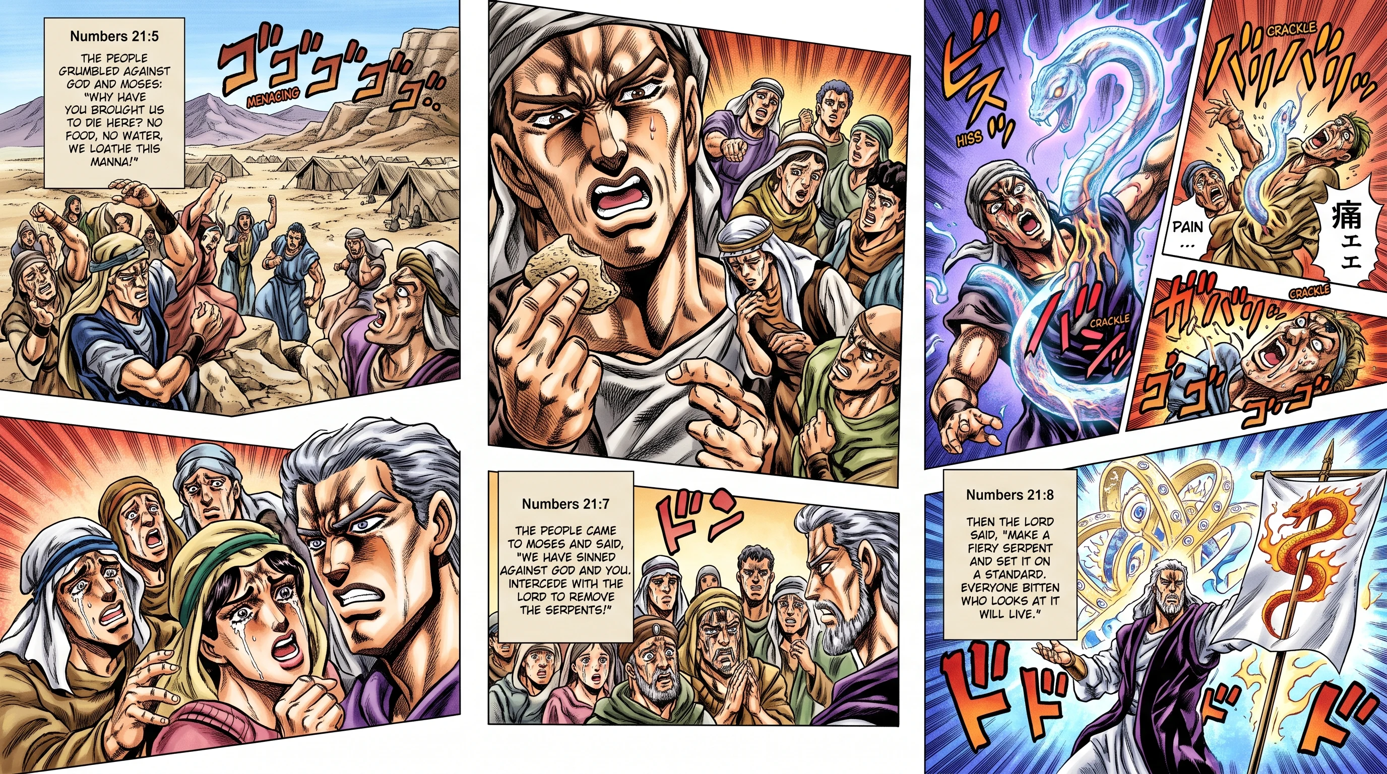Numbers 21 illustration: Fiery Serpents Punish the Complaining People