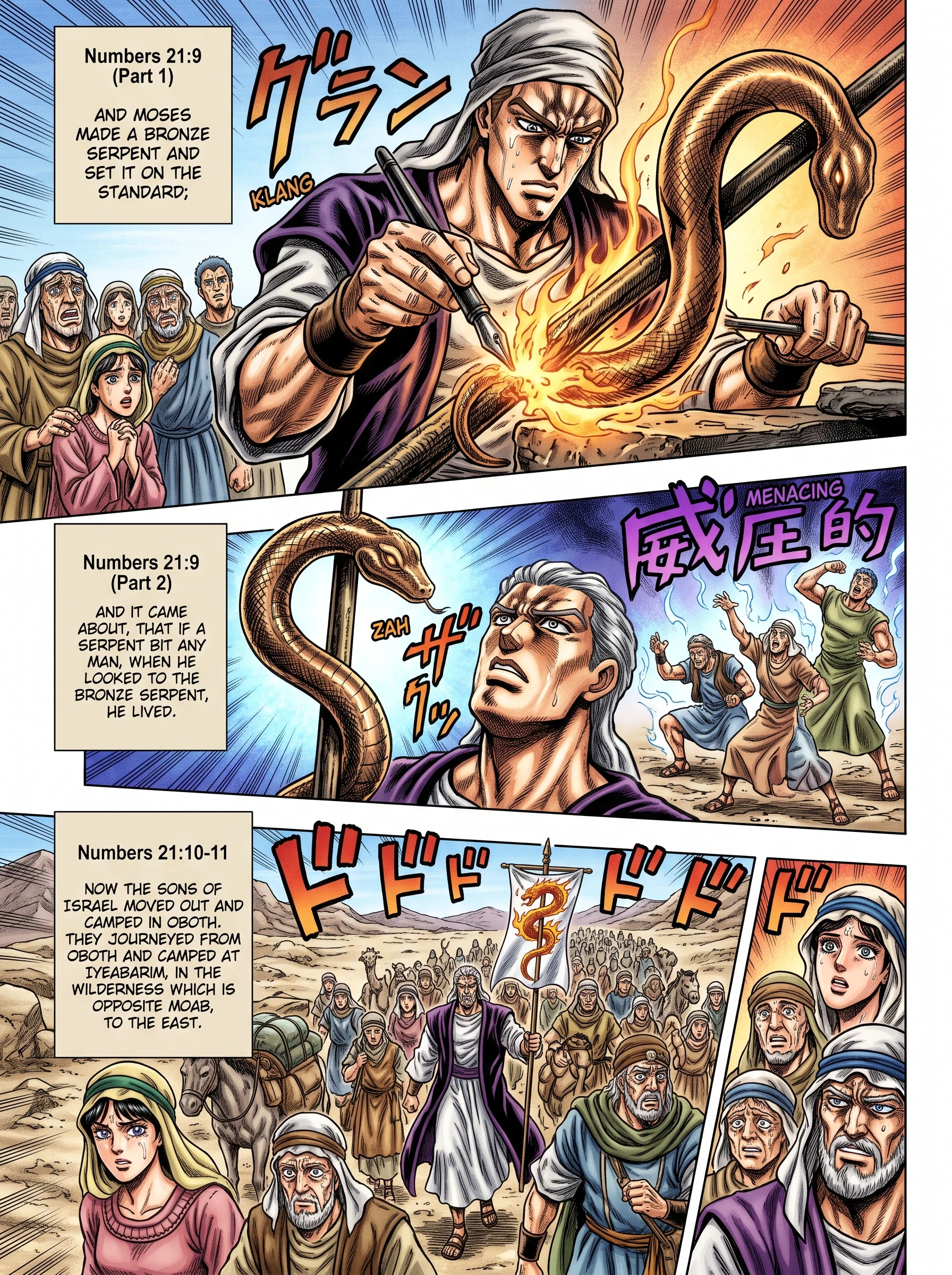 Numbers 21 illustration: Moses Makes the Bronze Serpent