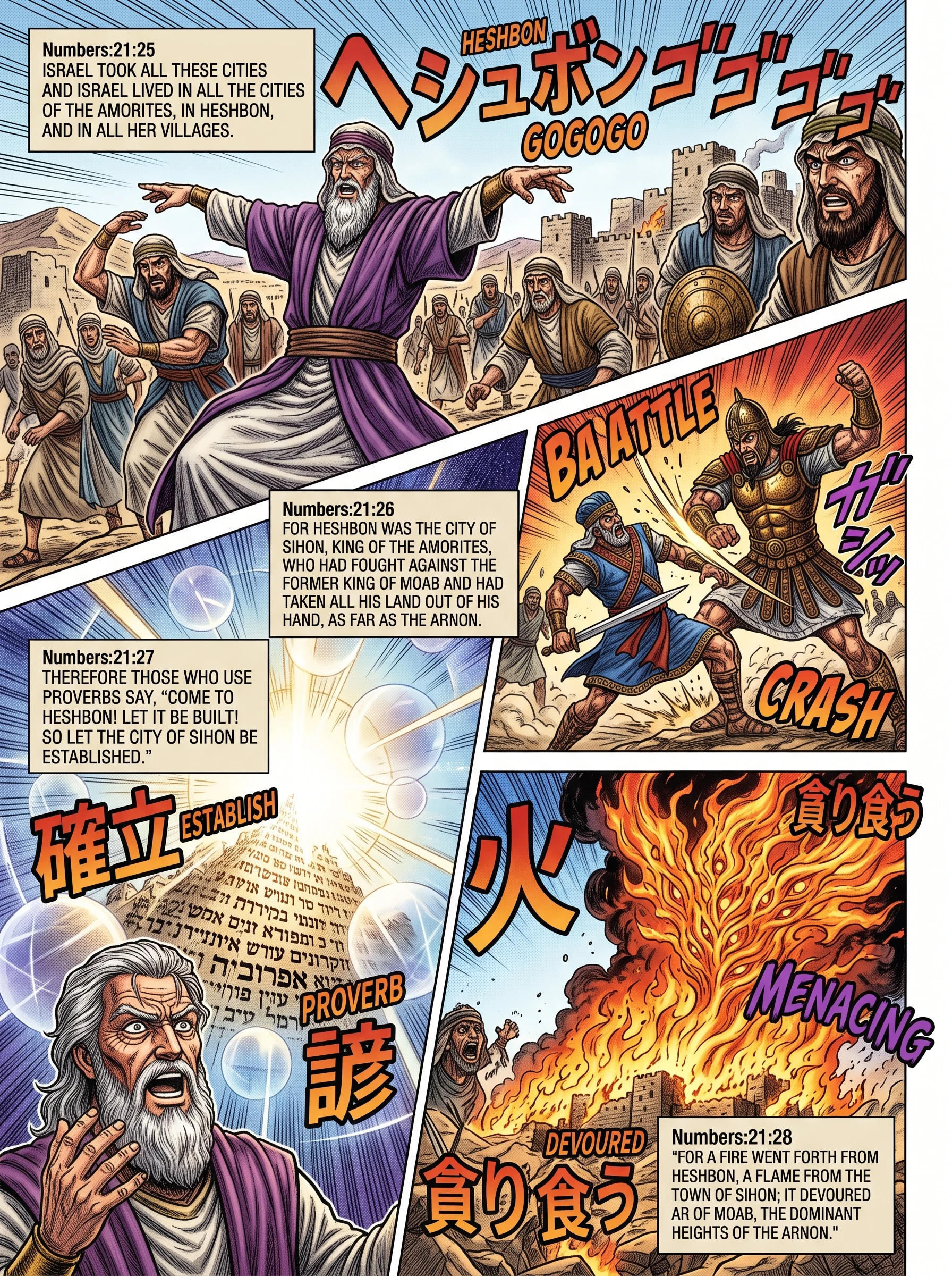 Numbers 21 illustration: Israel Captures Heshbon and Amorite Cities