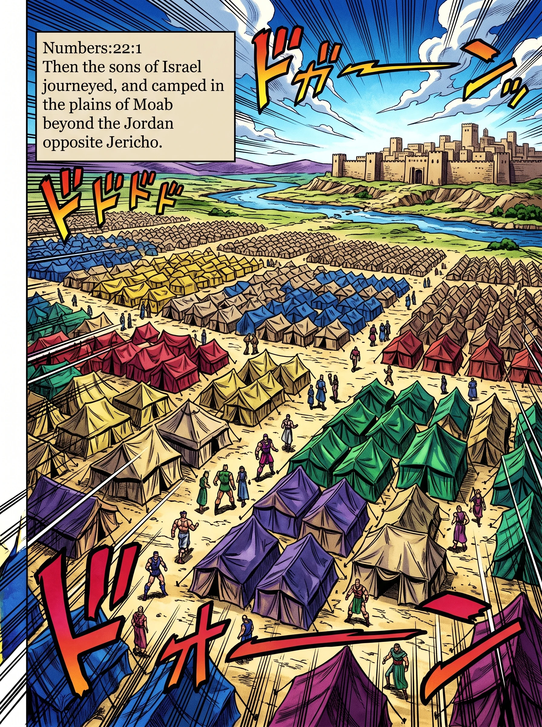 Numbers 22 illustration: Israel Camps in the Plains of Moab