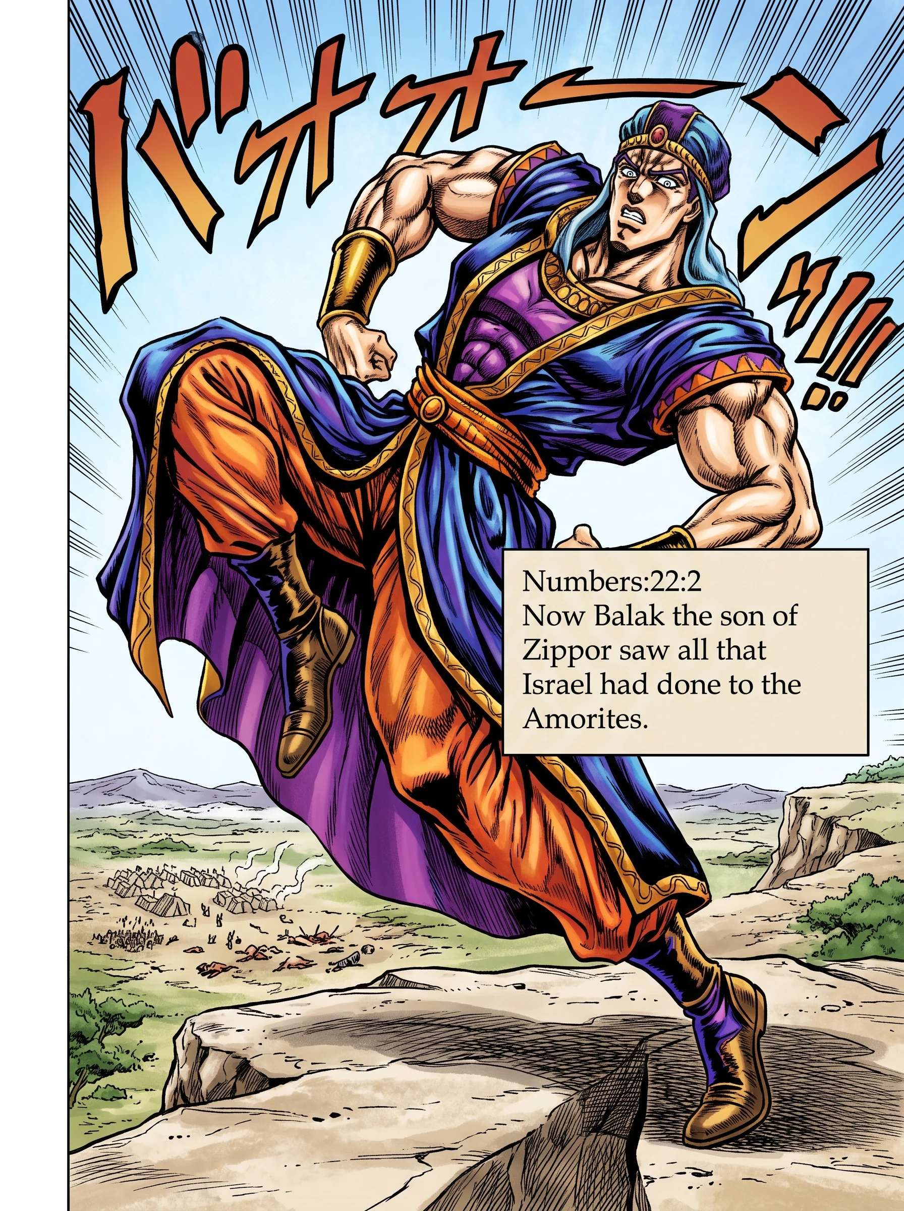 Numbers 22 illustration: Balak Observes Israel's Conquests over Amorites