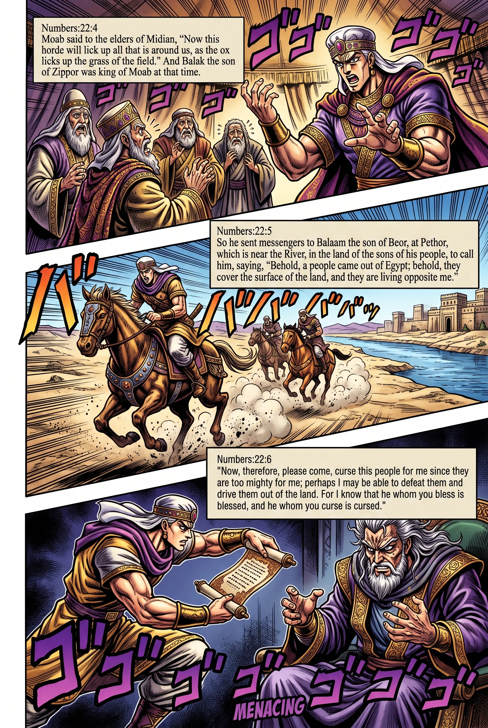 Numbers 22 illustration: Balak Sends Messengers to Summon Balaam