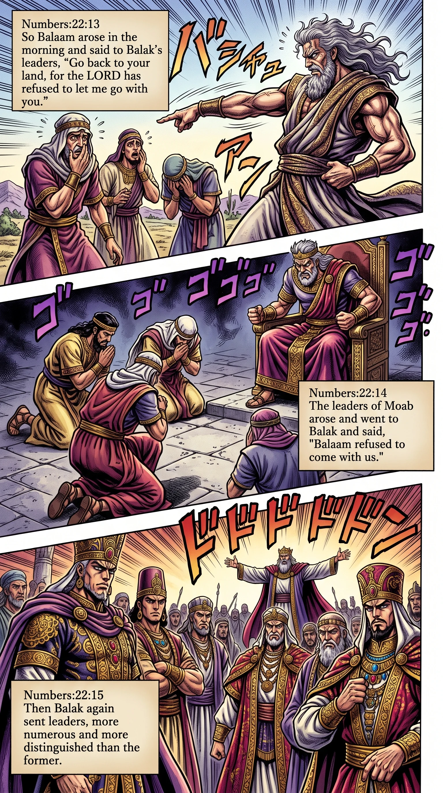 Numbers 22 illustration: Balaam Refuses and Balak Sends Princes