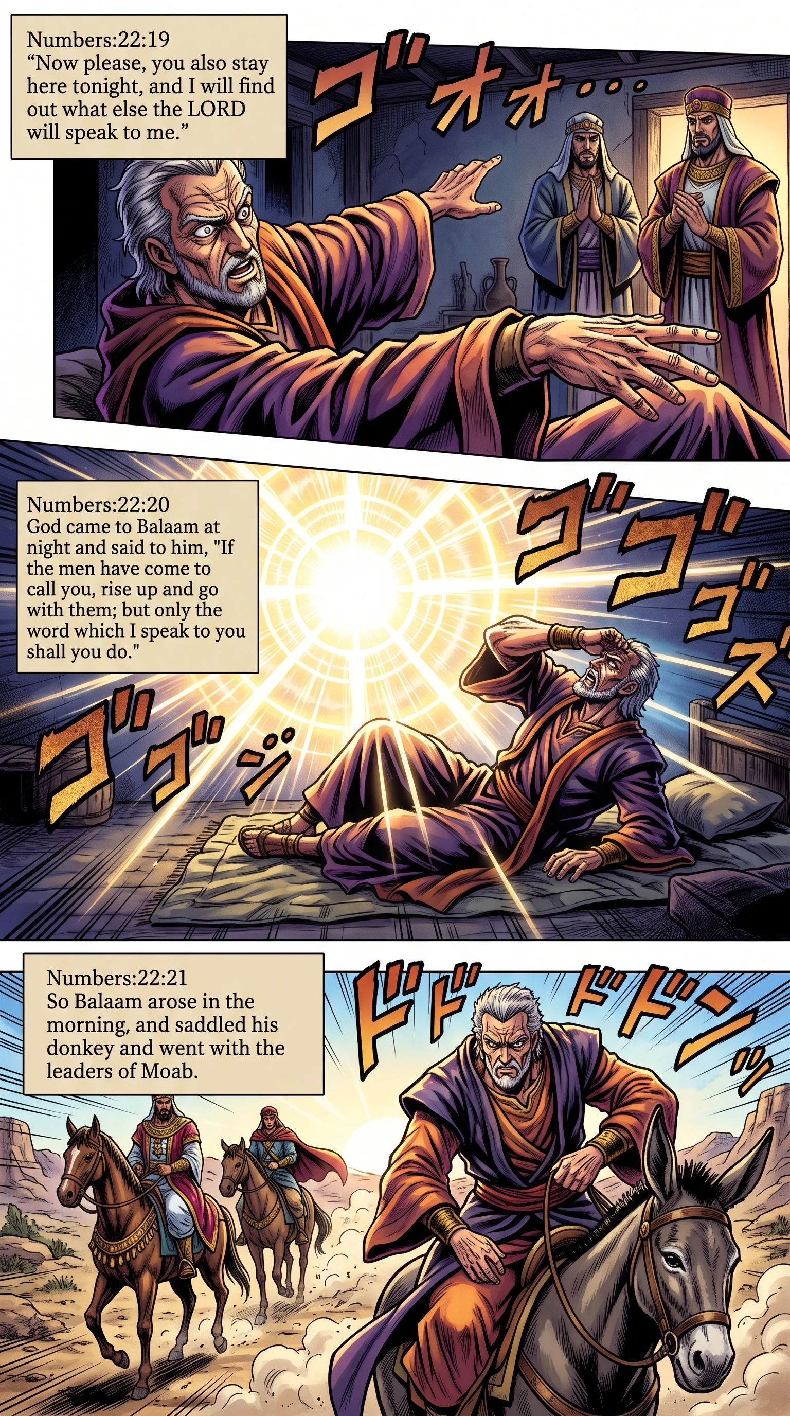 Numbers 22 illustration: God Permits Balaam to Journey Along
