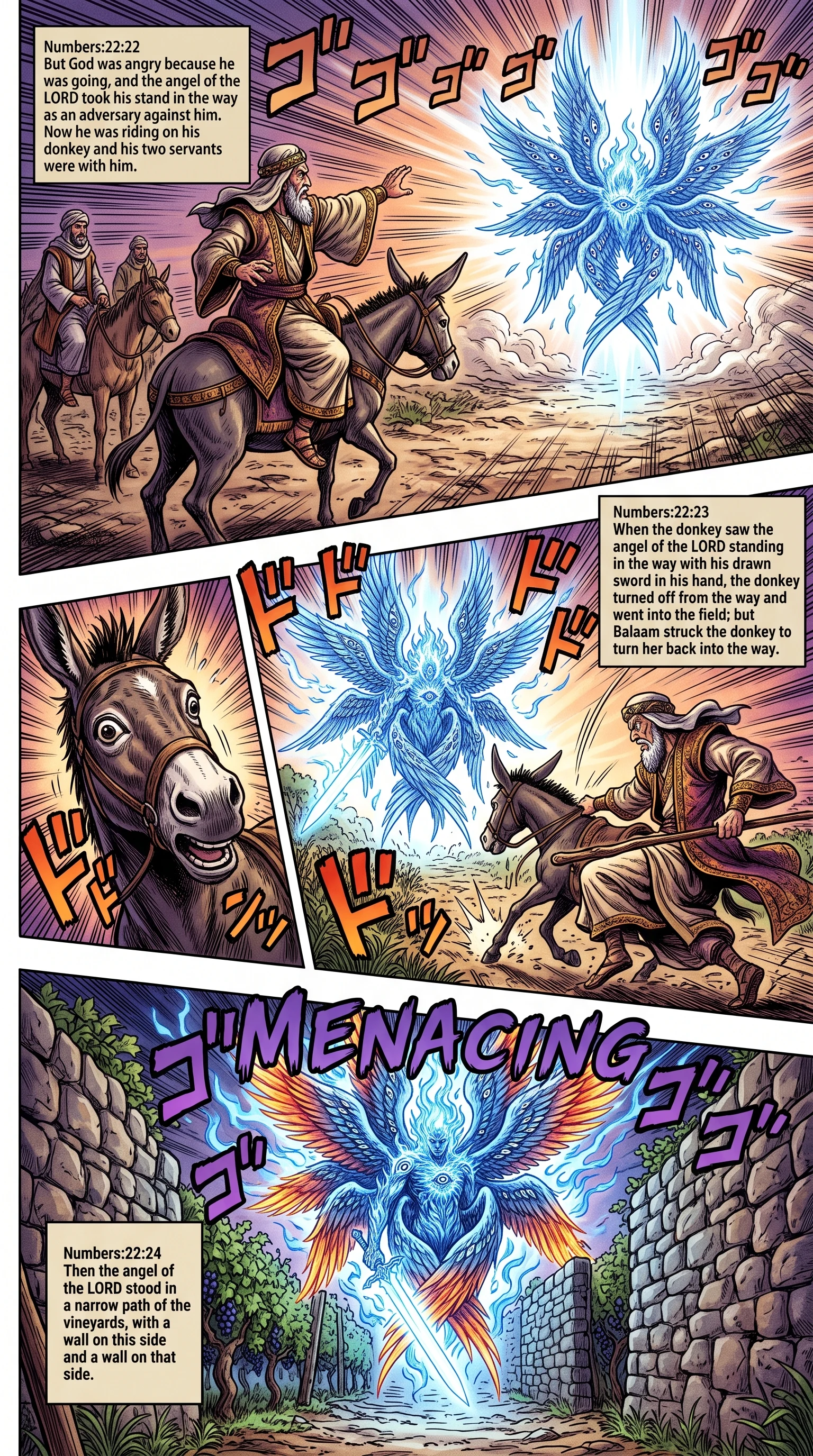 Numbers 22 illustration: Angel Opposes Balaam on the Way