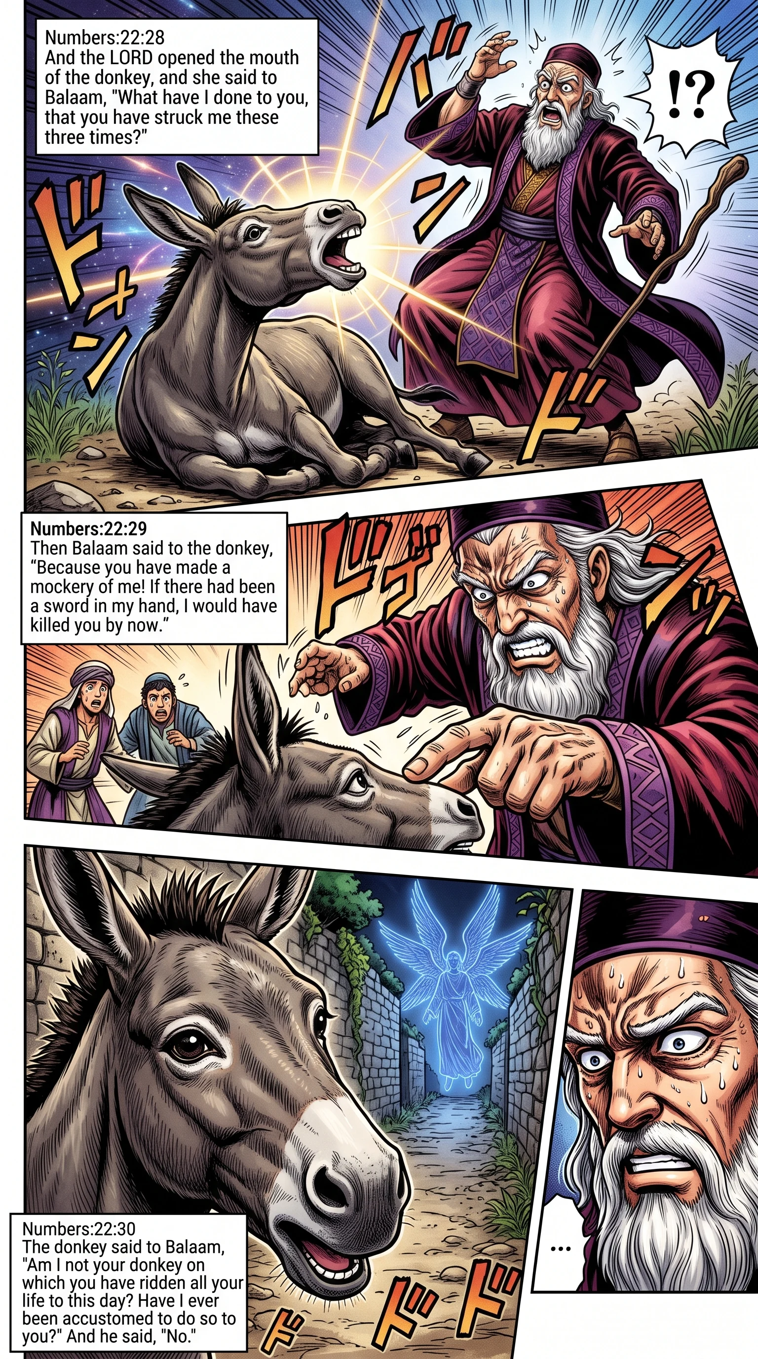 Numbers 22 illustration: The Lord Opens the Donkey's Mouth