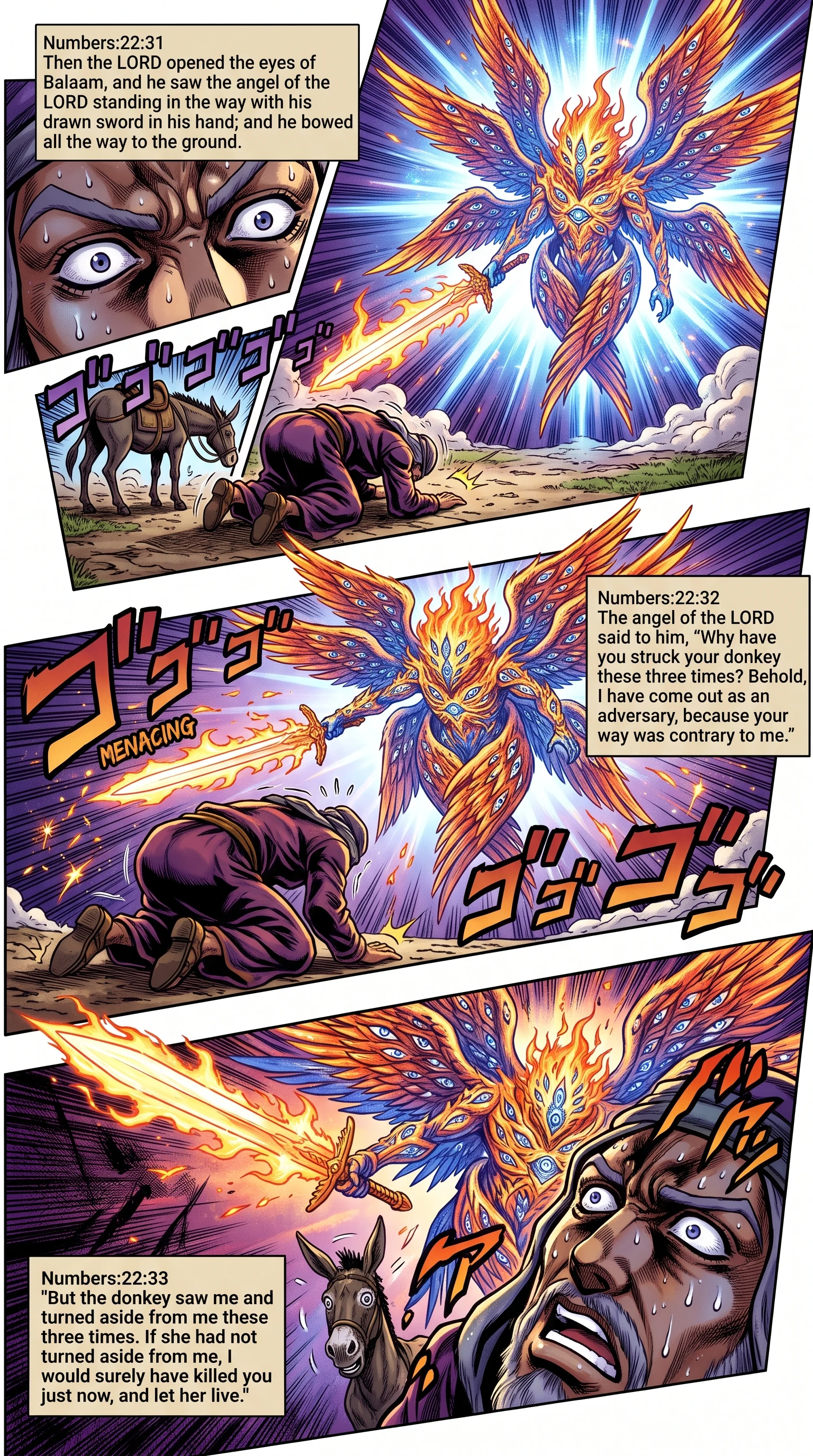 Numbers 22 illustration: Balaam's Eyes Opened to the Angel