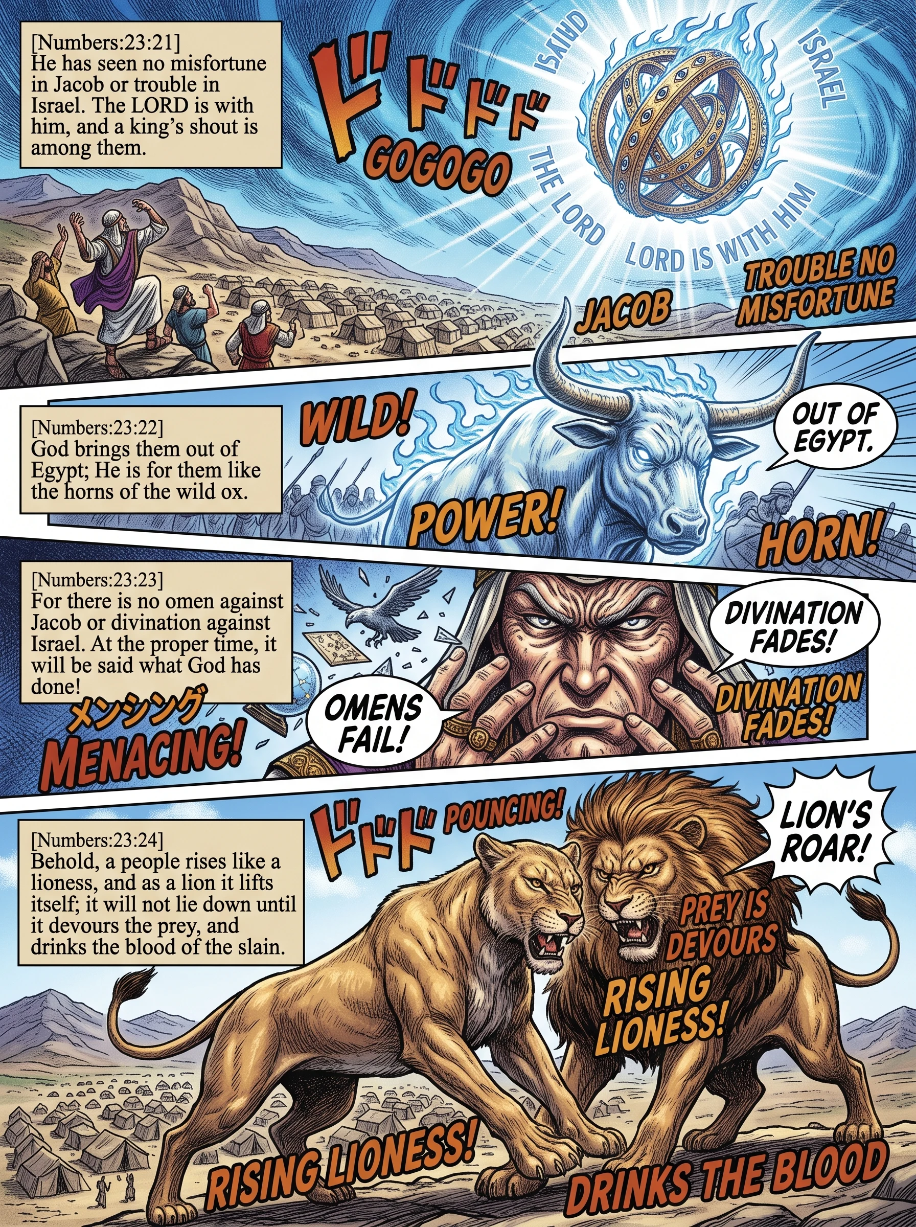 Numbers 23 illustration: Israel Blessed as an Unconquerable Lion