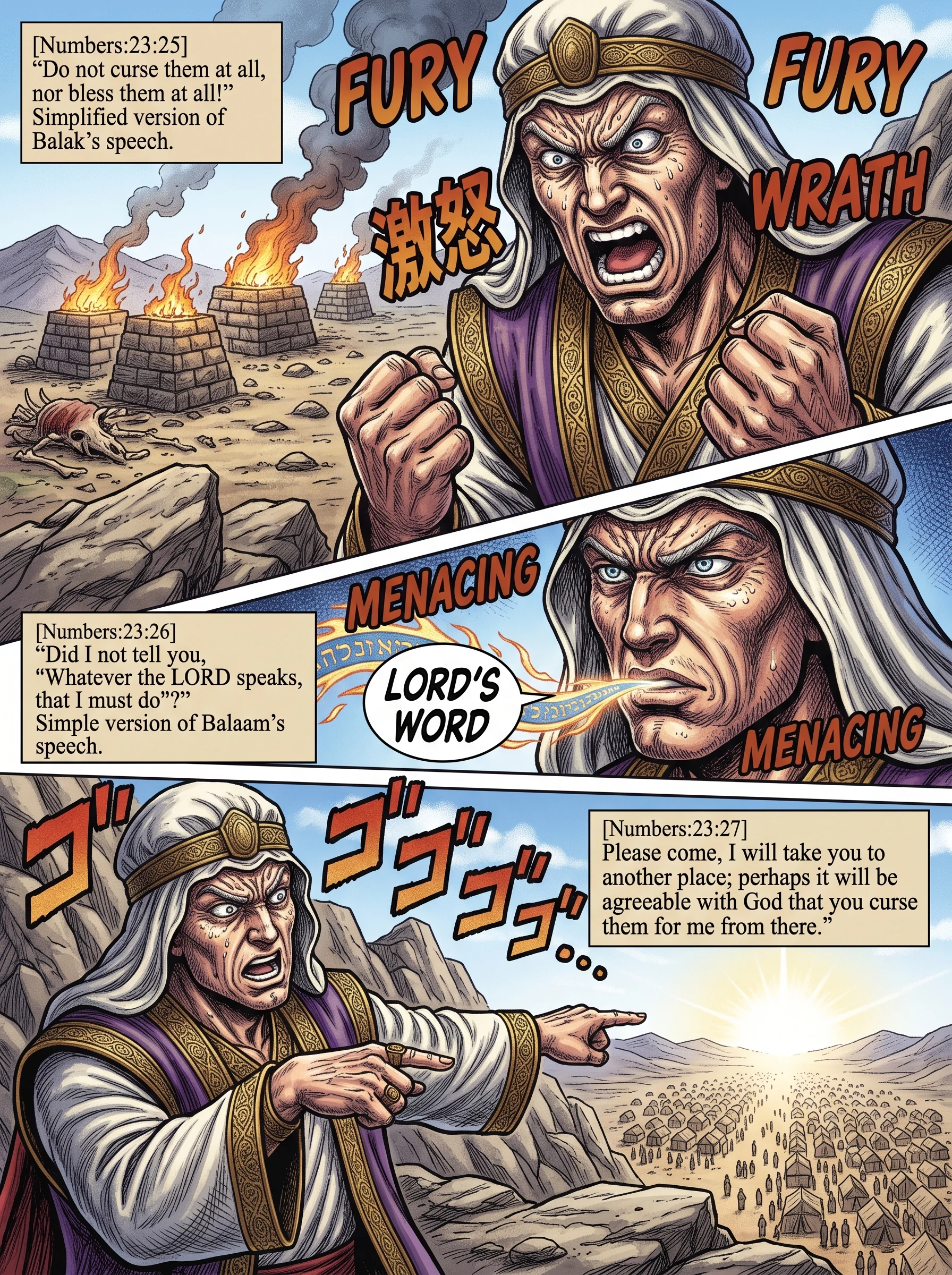 Numbers 23 illustration: Balak Proposes a Third Location