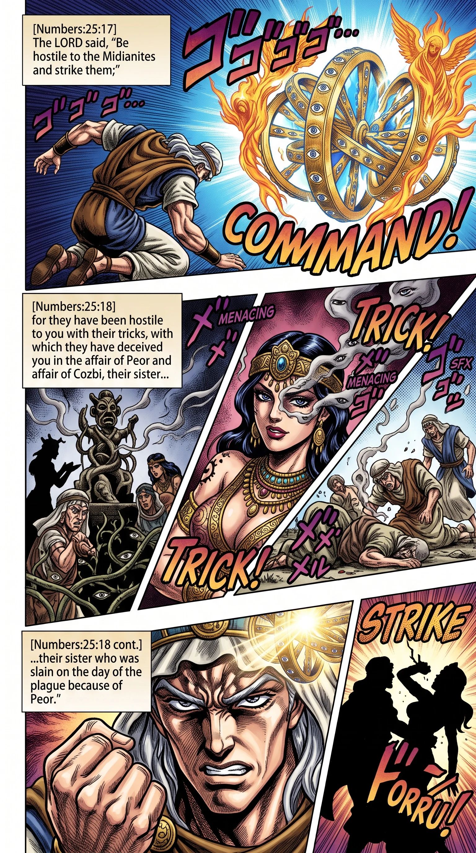 Numbers 25 illustration: Command to Strike the Deceitful Midianites