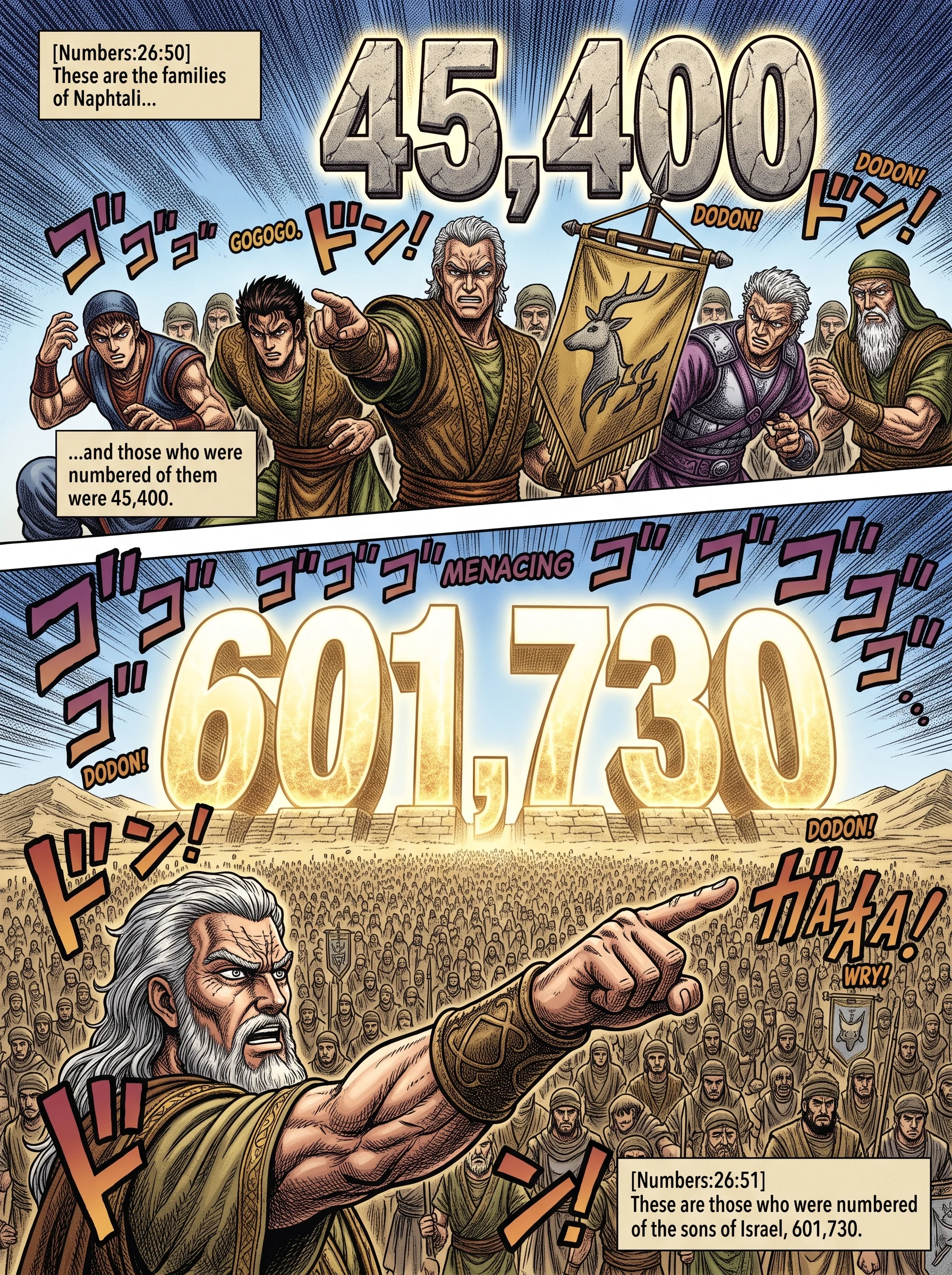 Numbers 26 illustration: Naphtali Counted and Israel's Census Total