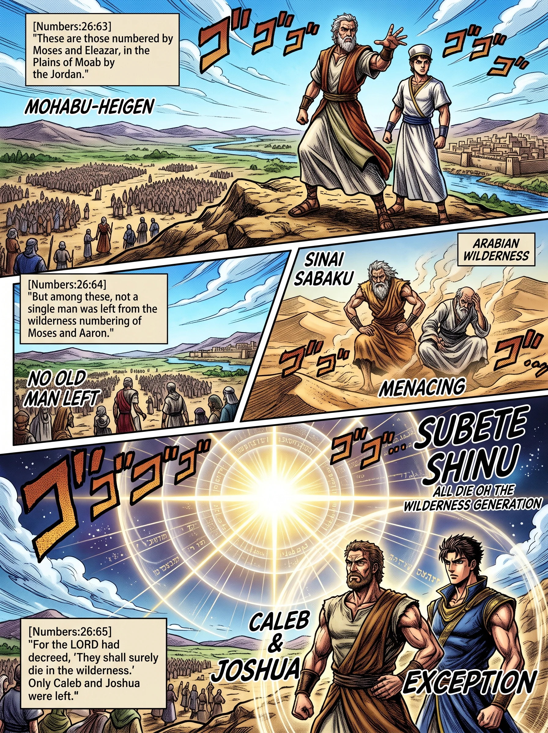 Numbers 26 illustration: Only Caleb and Joshua Survive Wilderness