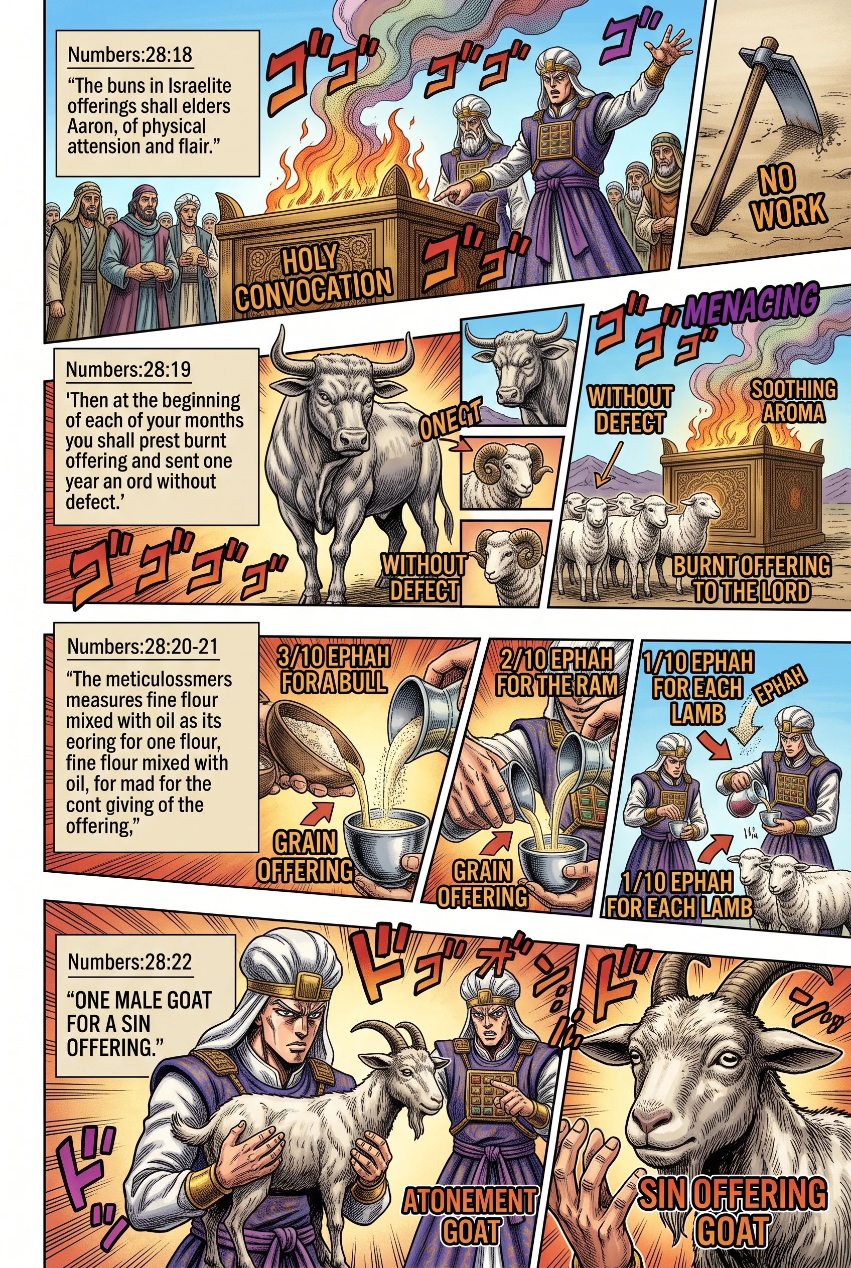 Numbers 28 illustration: Sacrifices for the Unleavened Bread Feast
