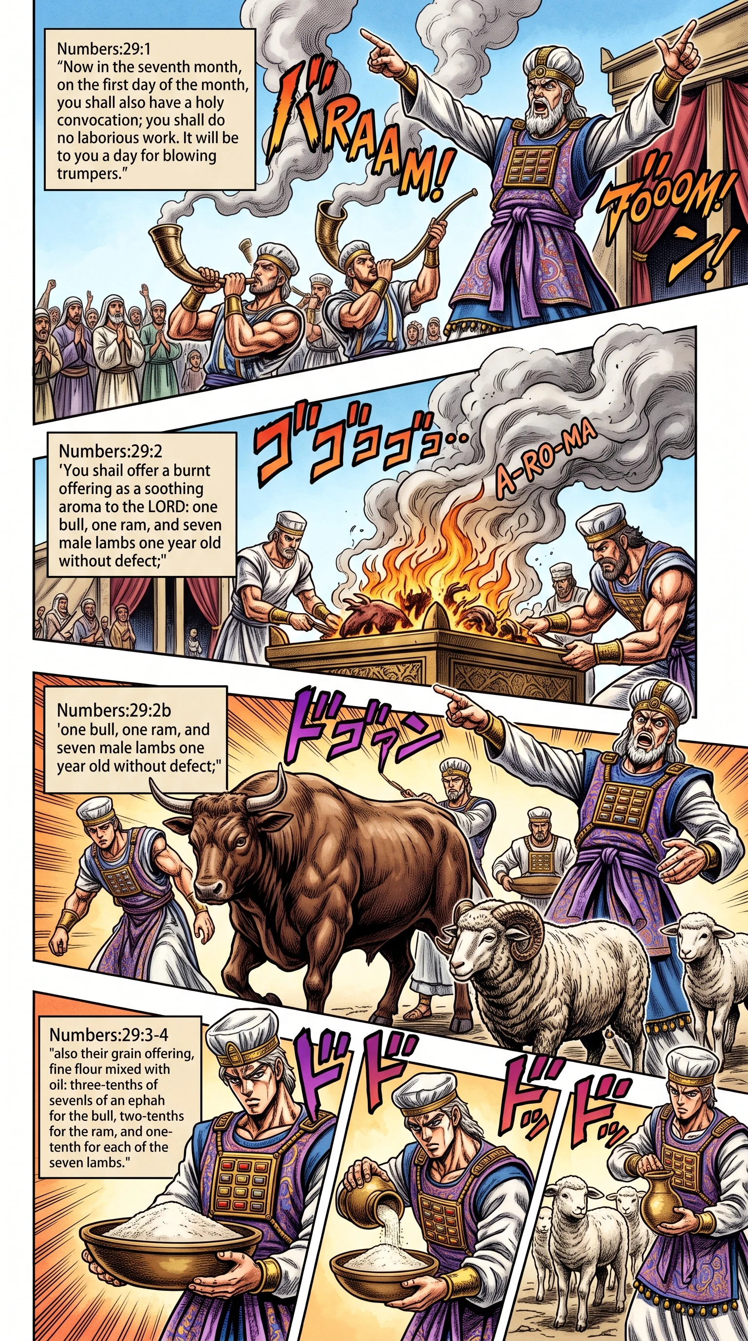 Numbers 29 illustration: Sacrifices for the Feast of Trumpets