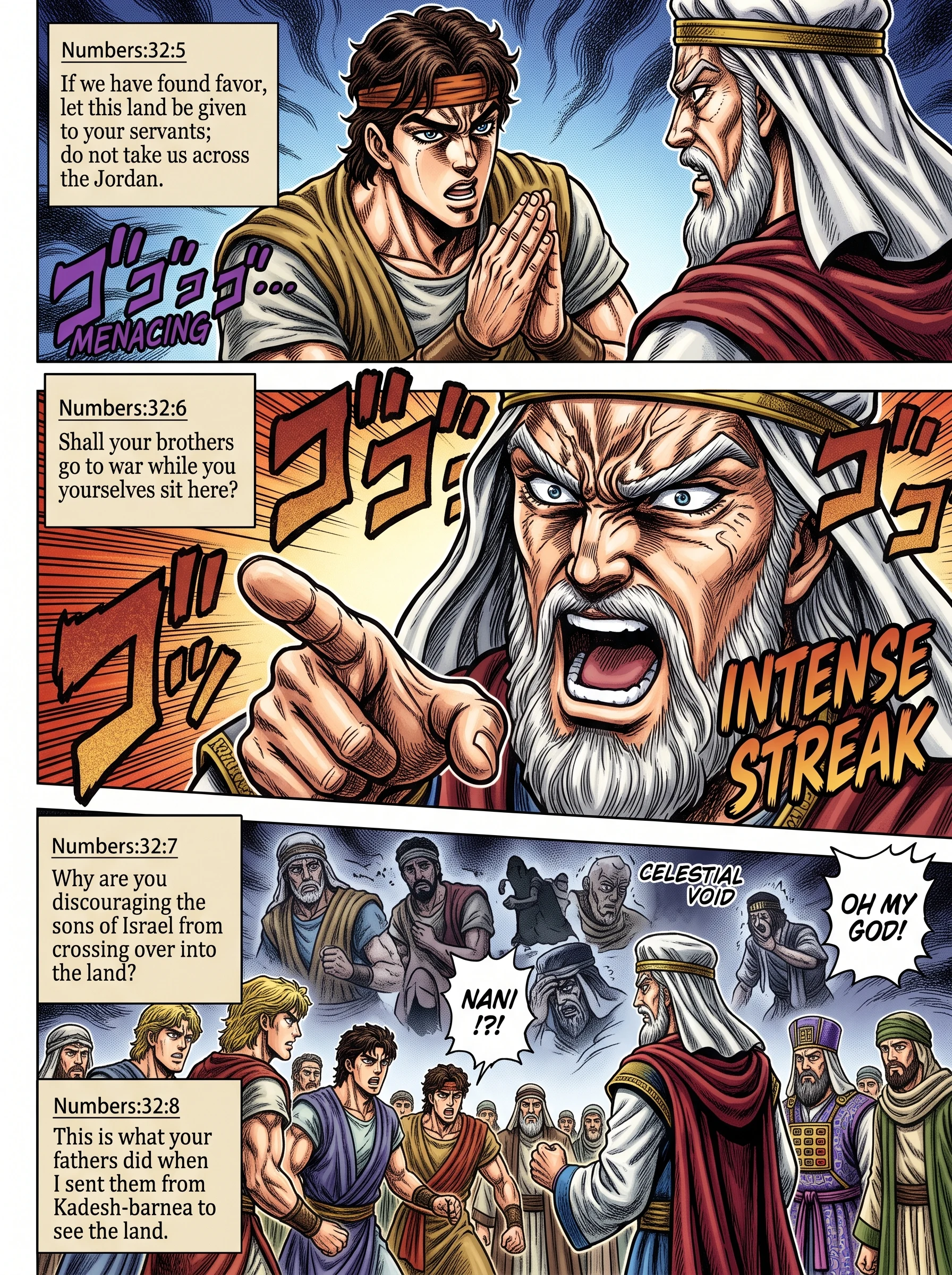 Numbers 32 illustration: Moses Rebukes the Two Tribes' Request