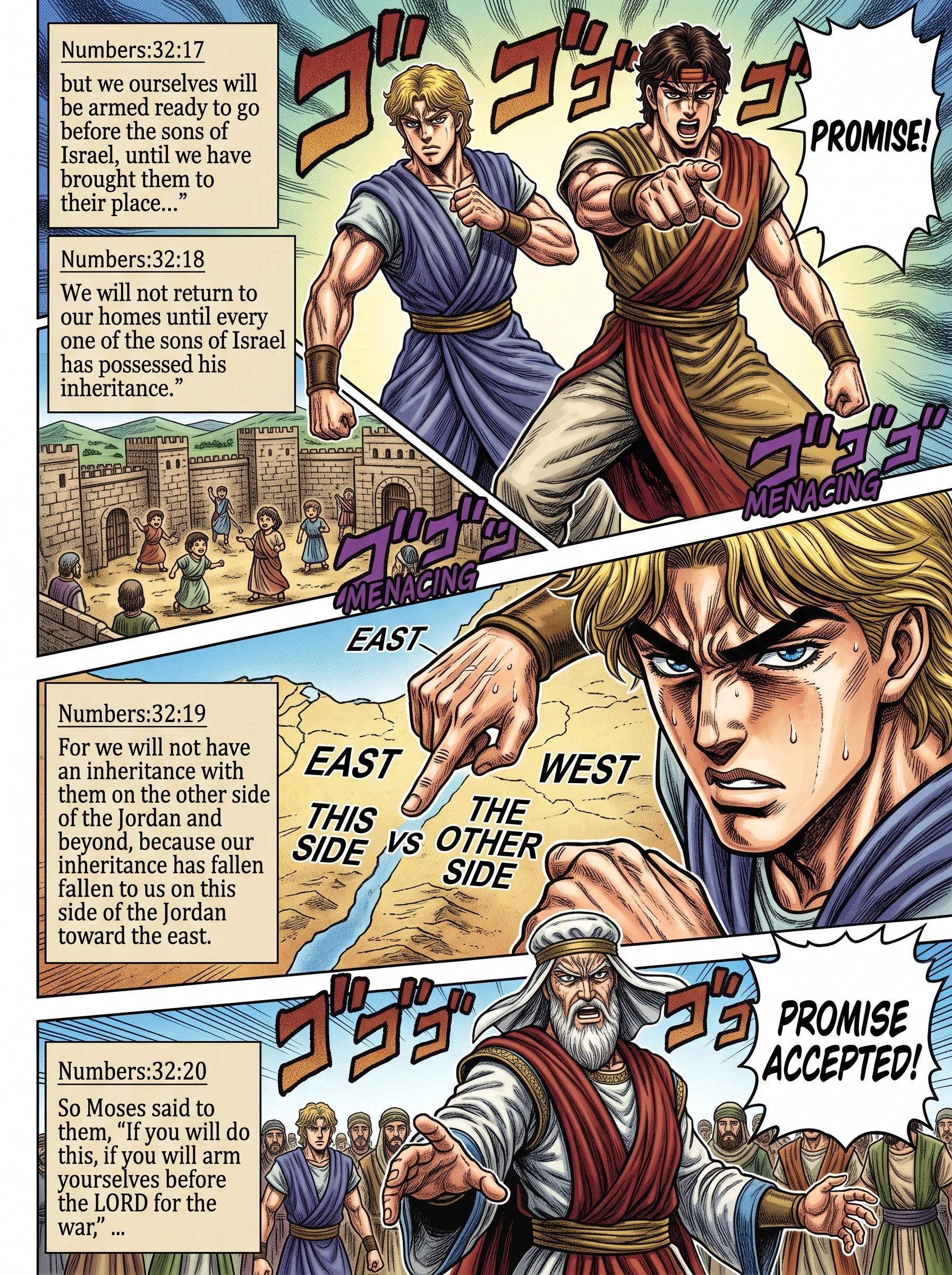 Numbers 32 illustration: Pledge to Lead Israel in Battle