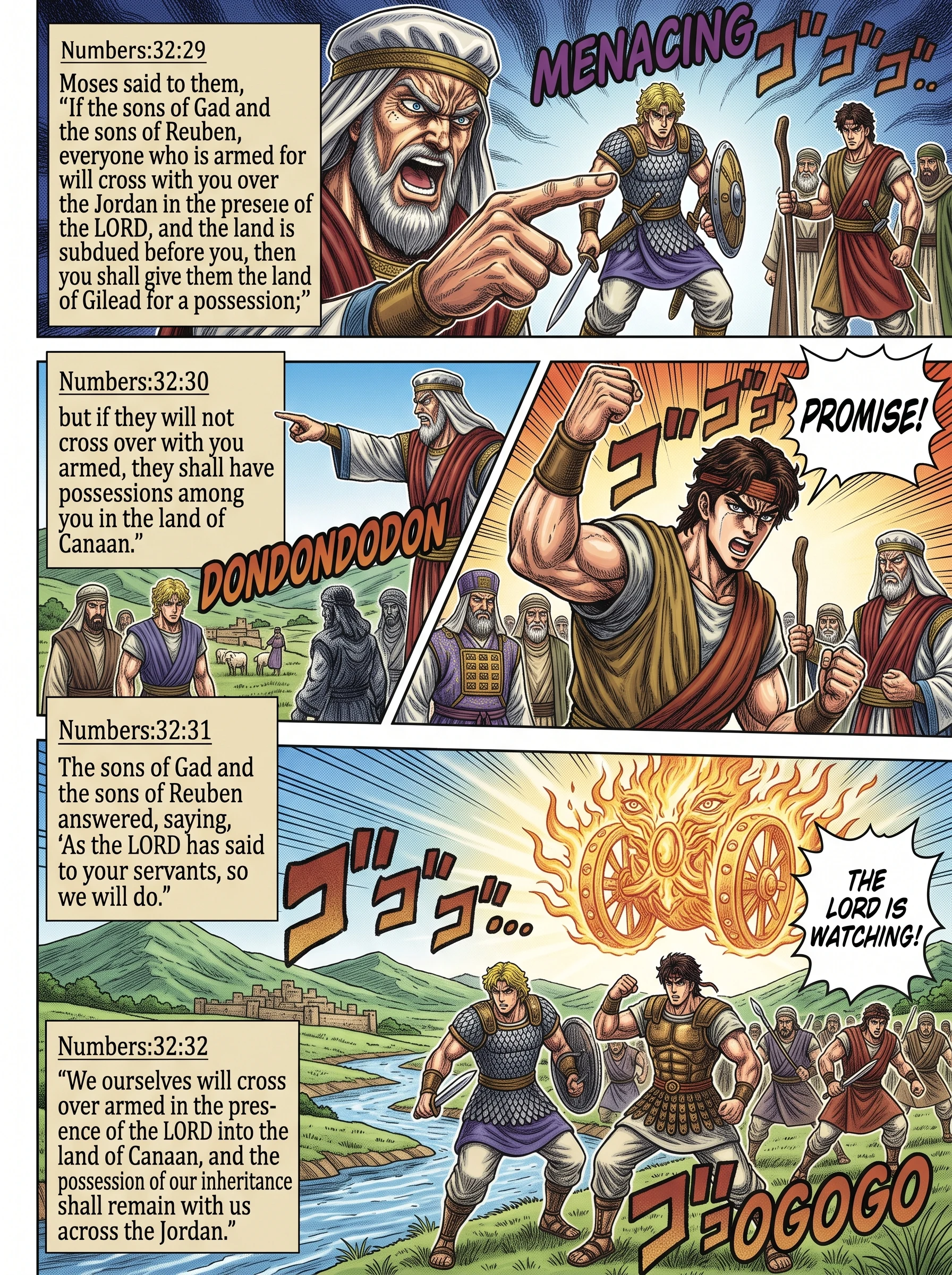 Numbers 32 illustration: Agreement Confirmed Before Eleazar and Joshua