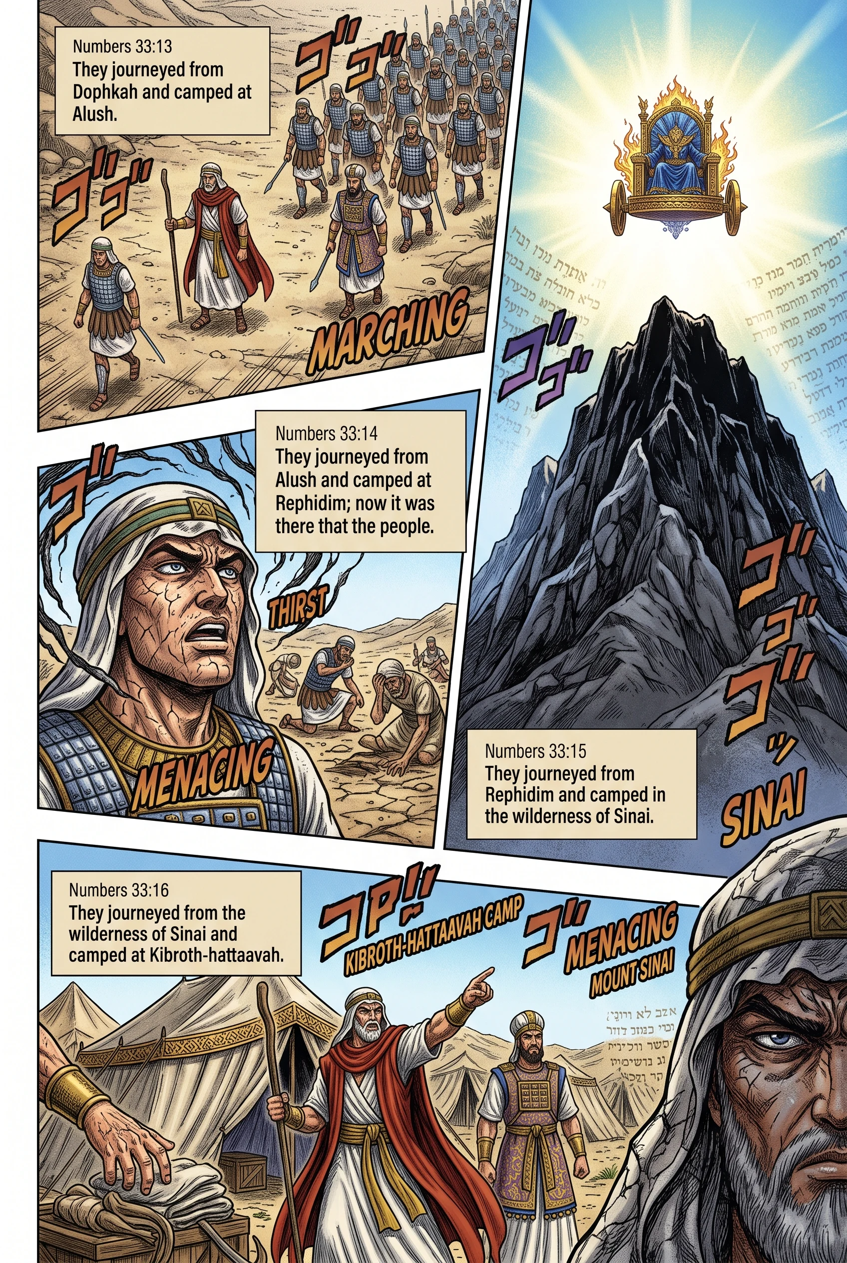 Numbers 33 illustration: Journey through Rephidim and Sinai Wilderness